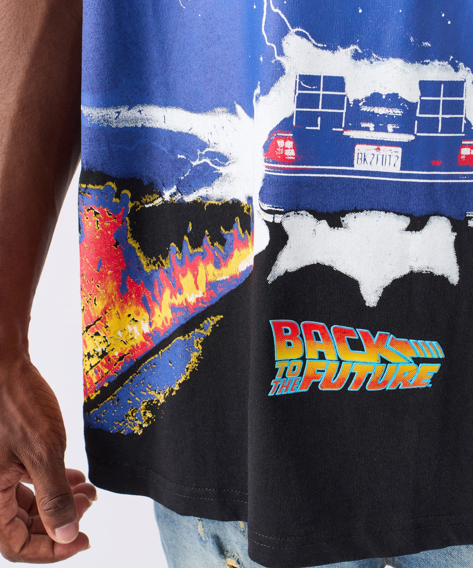 Back To The Future We Don't Need Roads Short Sleeve Tee - Black - Image 4