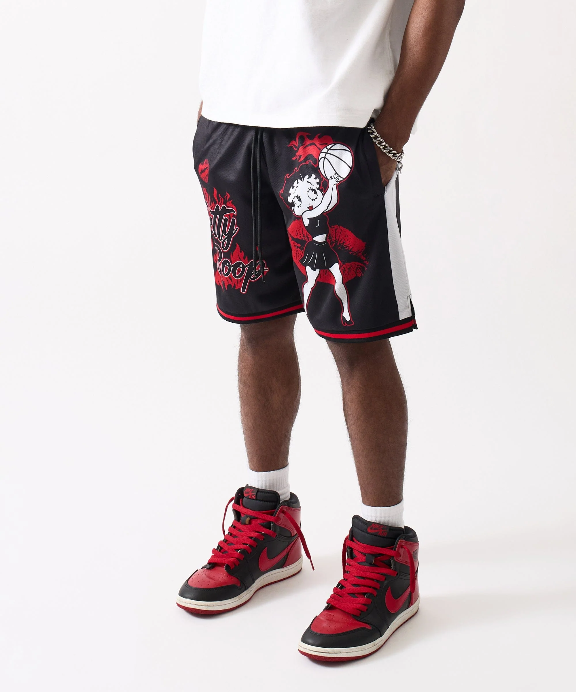 Betty Boop Basketball Shorts - Black - Image 3