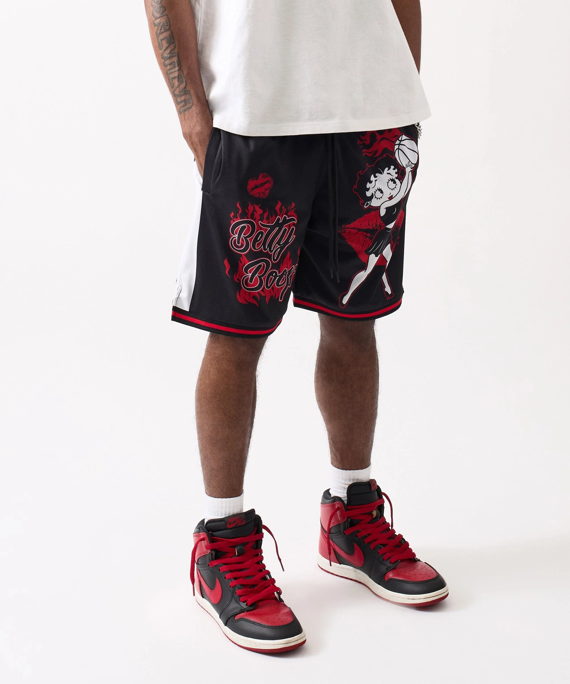 Betty Boop Basketball Shorts - Black - Image 5