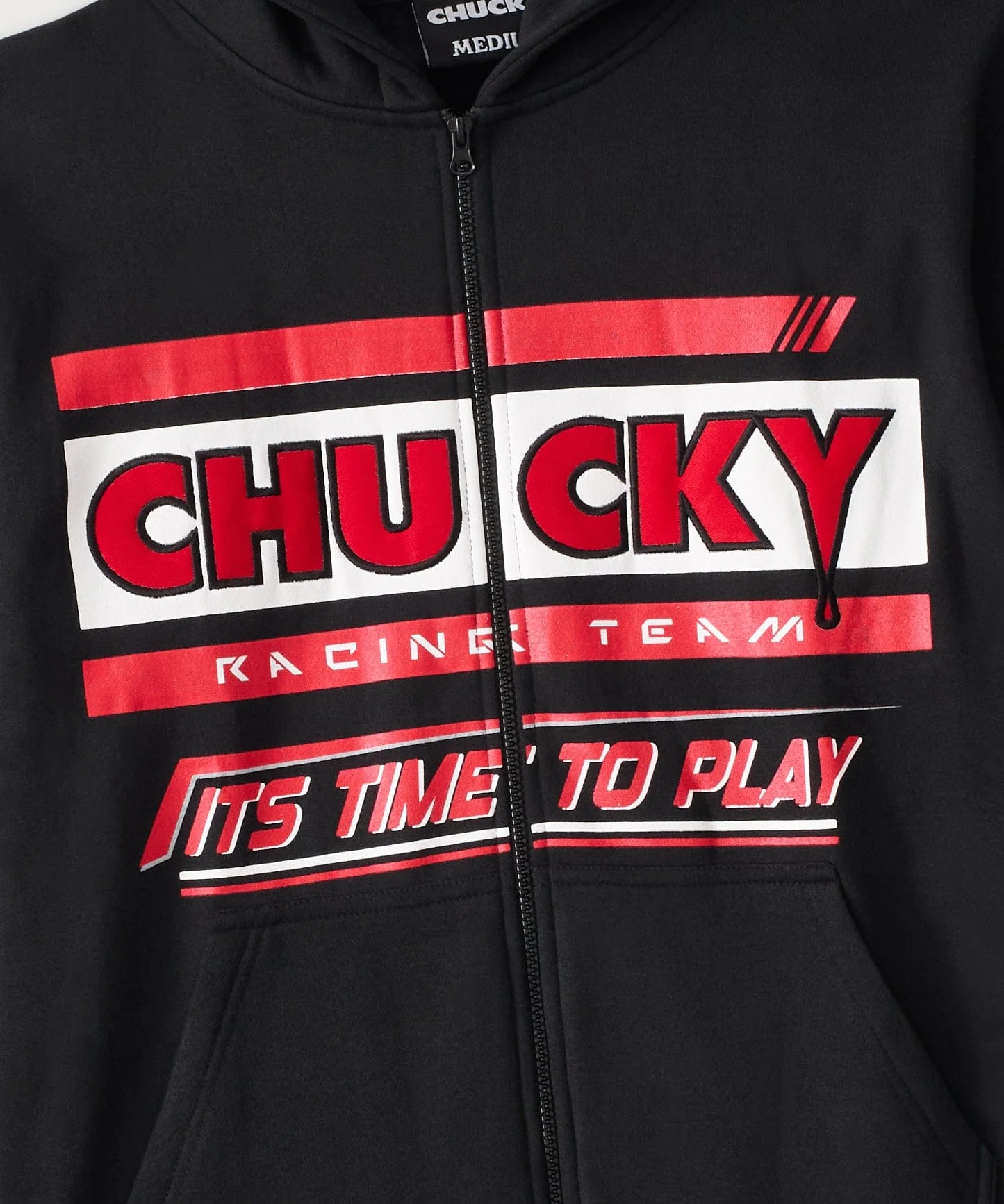 Chucky Full Zip Applique Hoodie - Black - Image 3