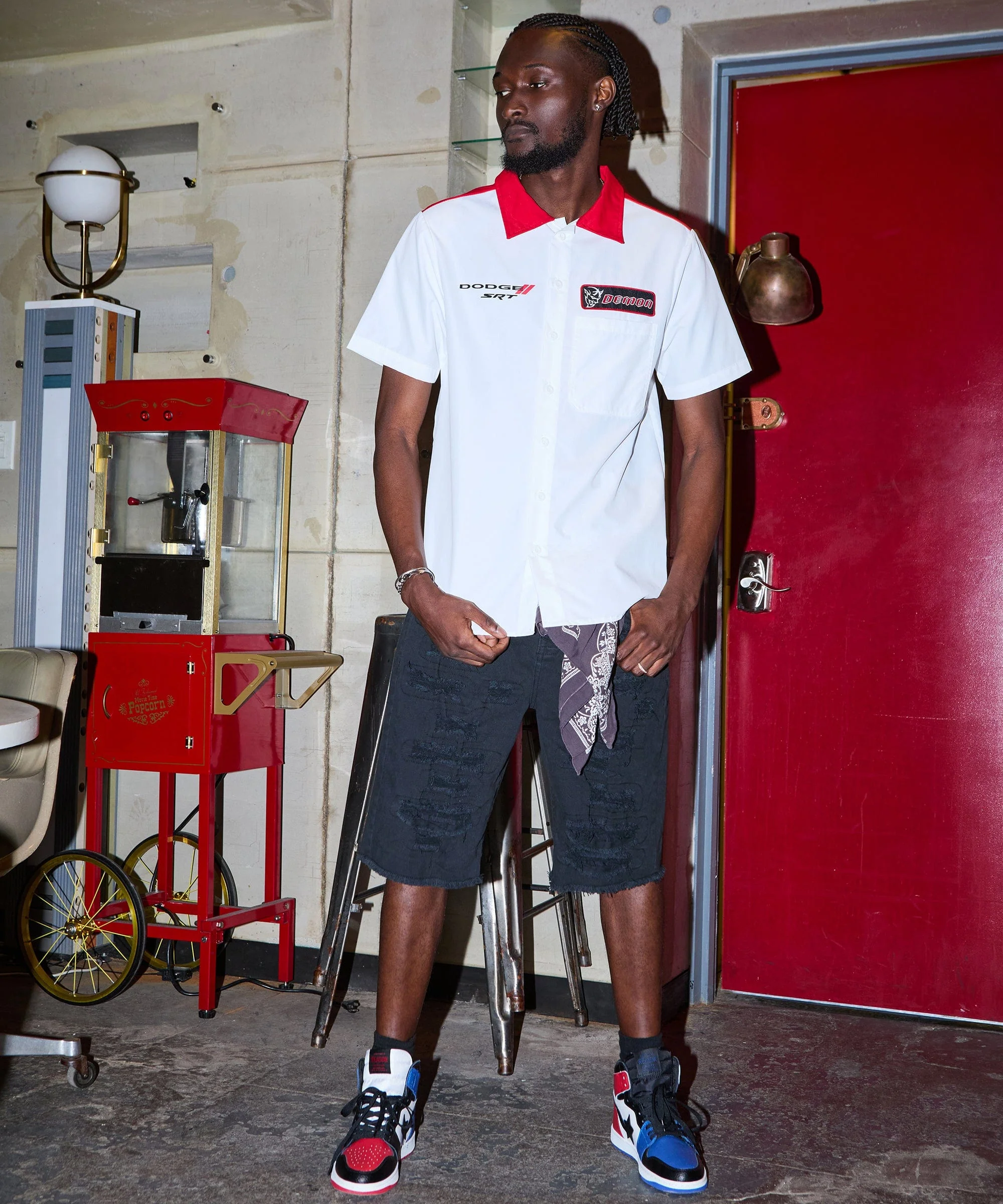 Destroyed Denim Shorts - Black - Image 13