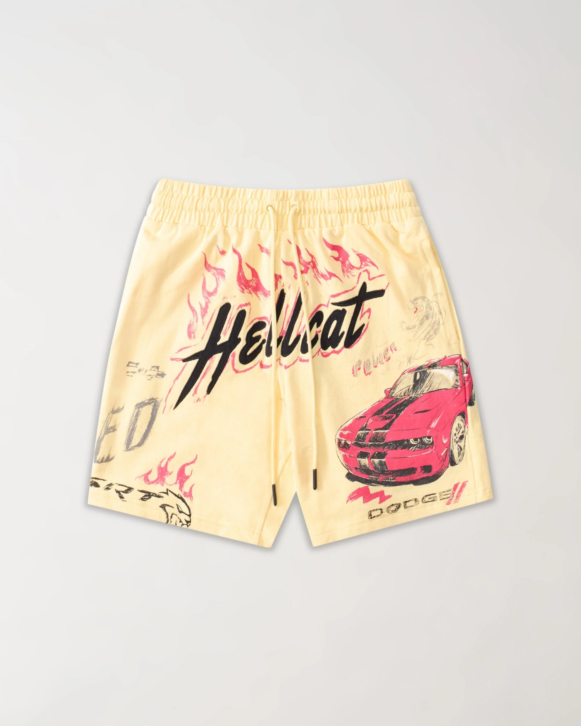 Dodge Hellcat Speed Applique Fleece Short - Tan