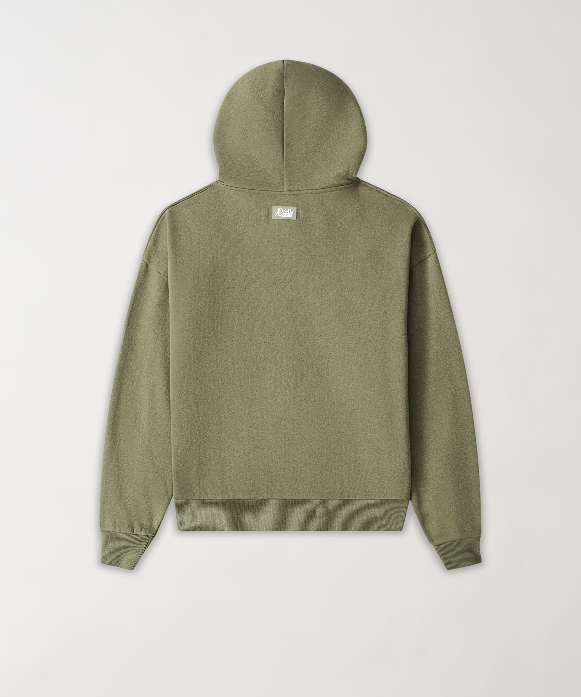 Essential Heavyweight Fleece Baggy Fit Comfy Zip Up Hoodie - Olive Green - Image 3