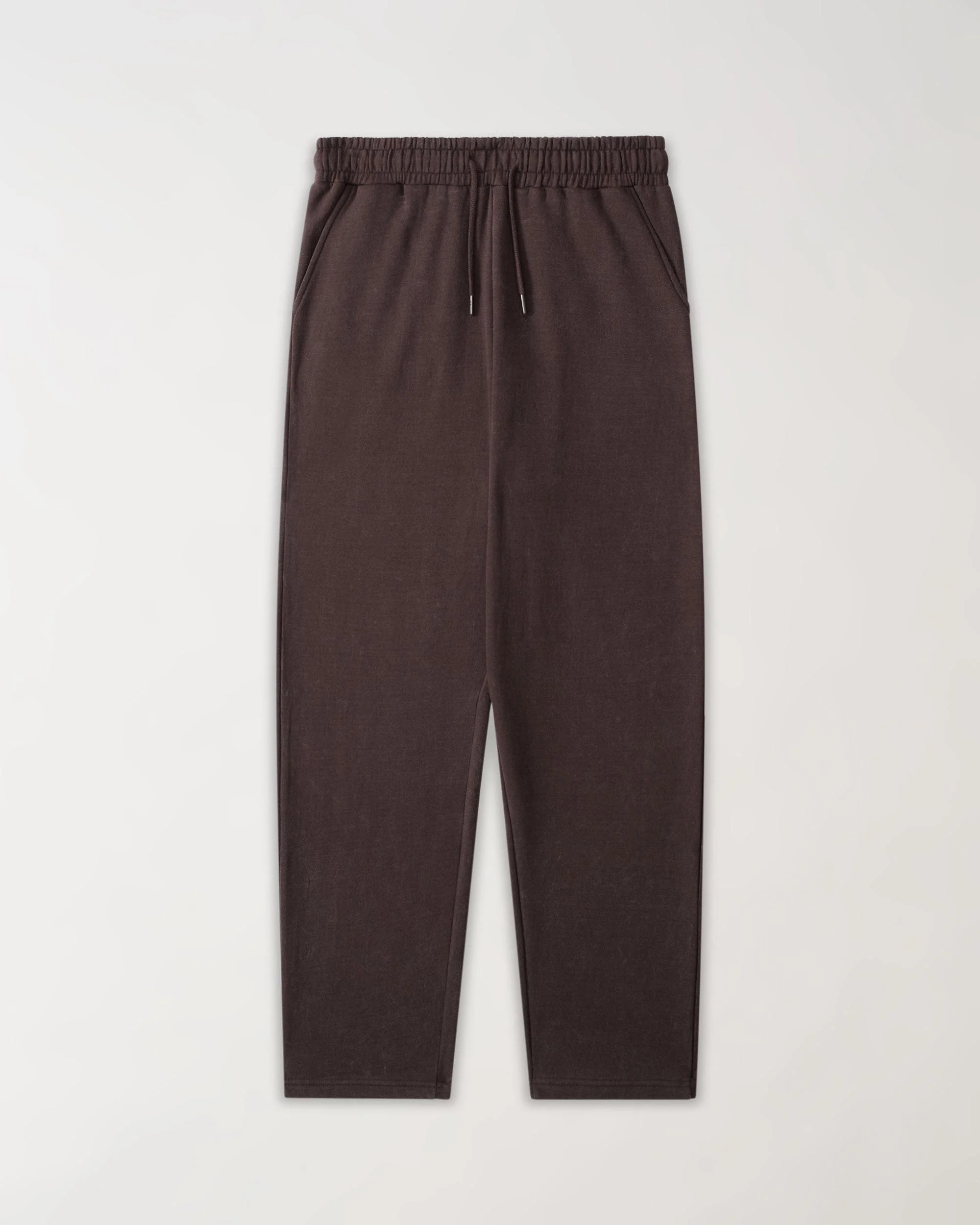 Essential Heavyweight Fleece Open Hem Washed Pant - Brown