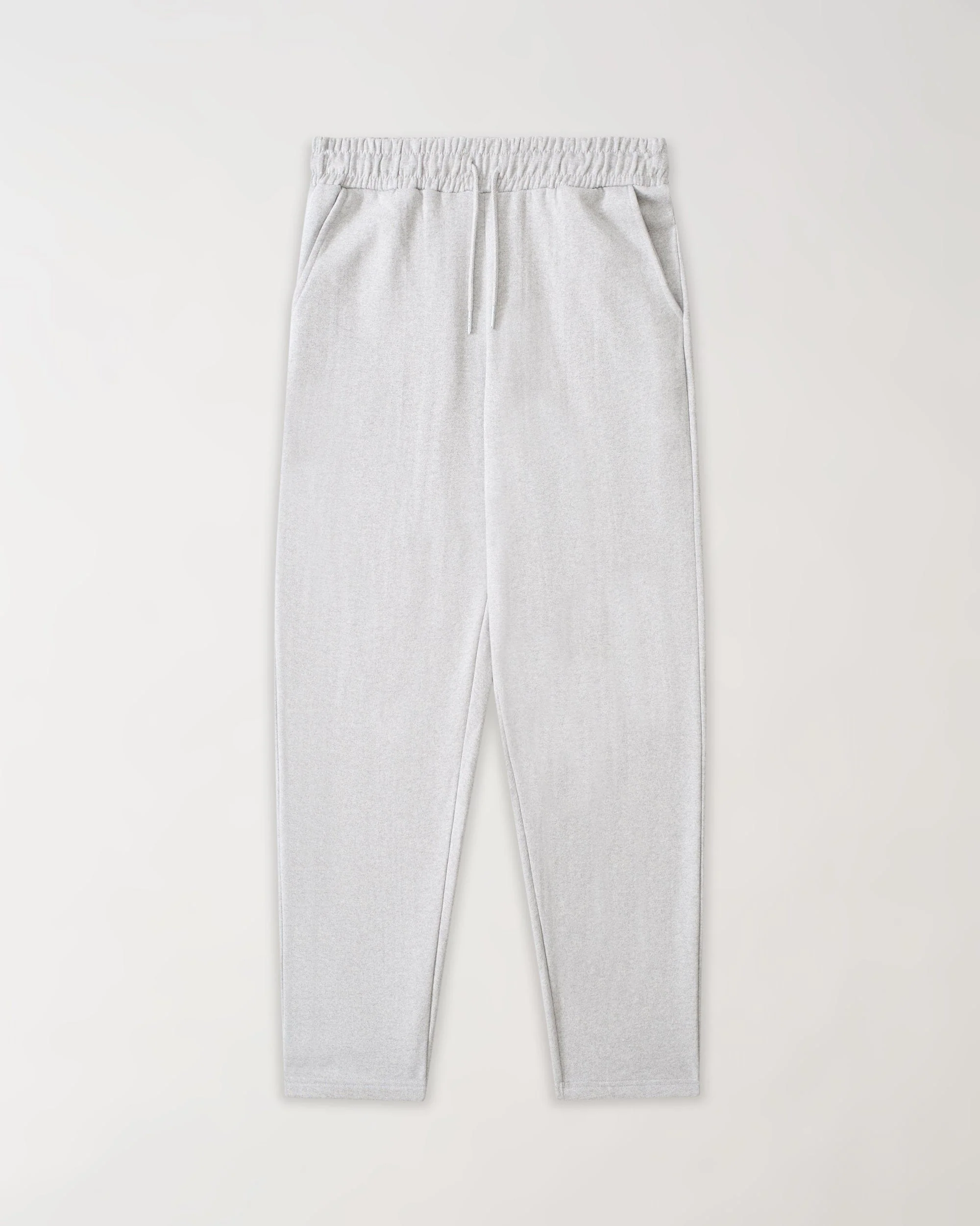 Essential Heavyweight Fleece Open Hem Washed Sweats - Heather Grey