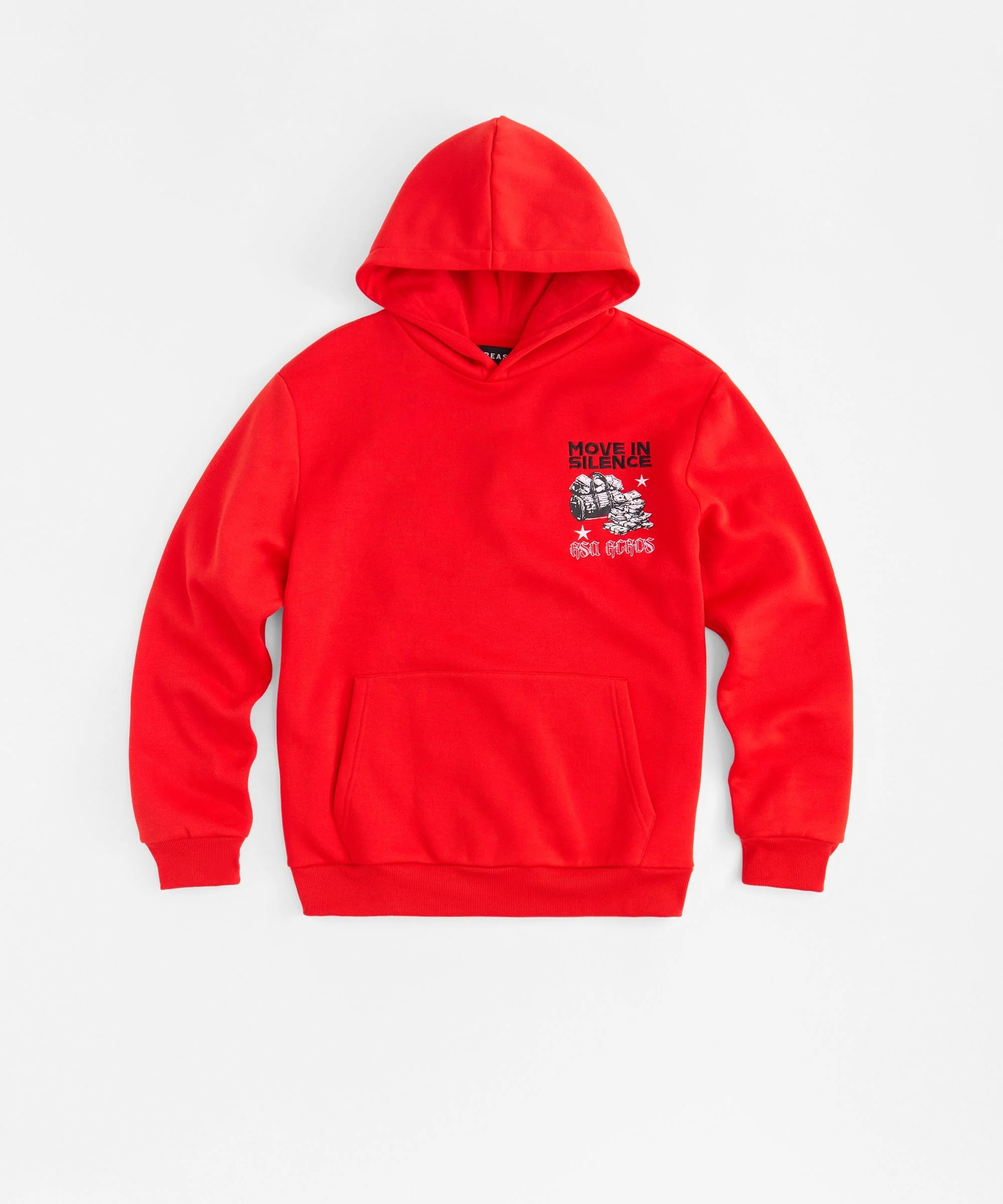 Hustle Over Hype Embroidered Hoodie - Red - Image 3