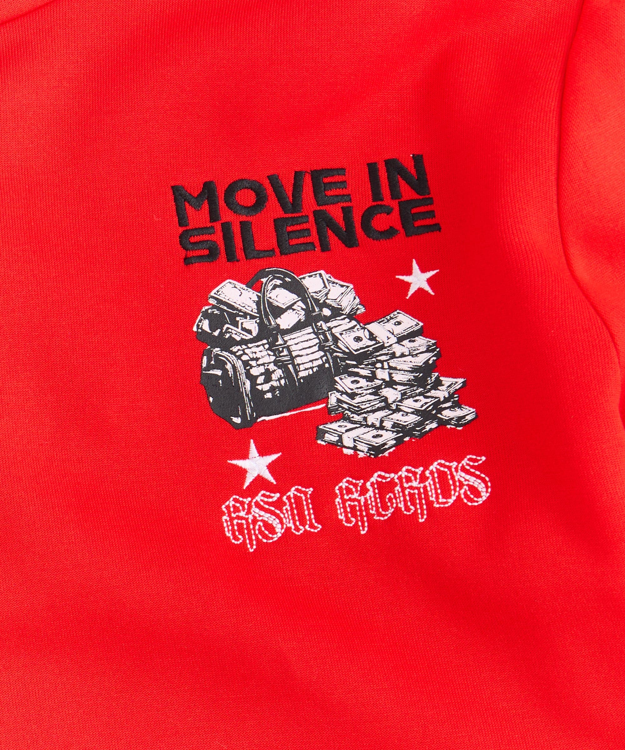 Hustle Over Hype Embroidered Hoodie - Red - Image 4