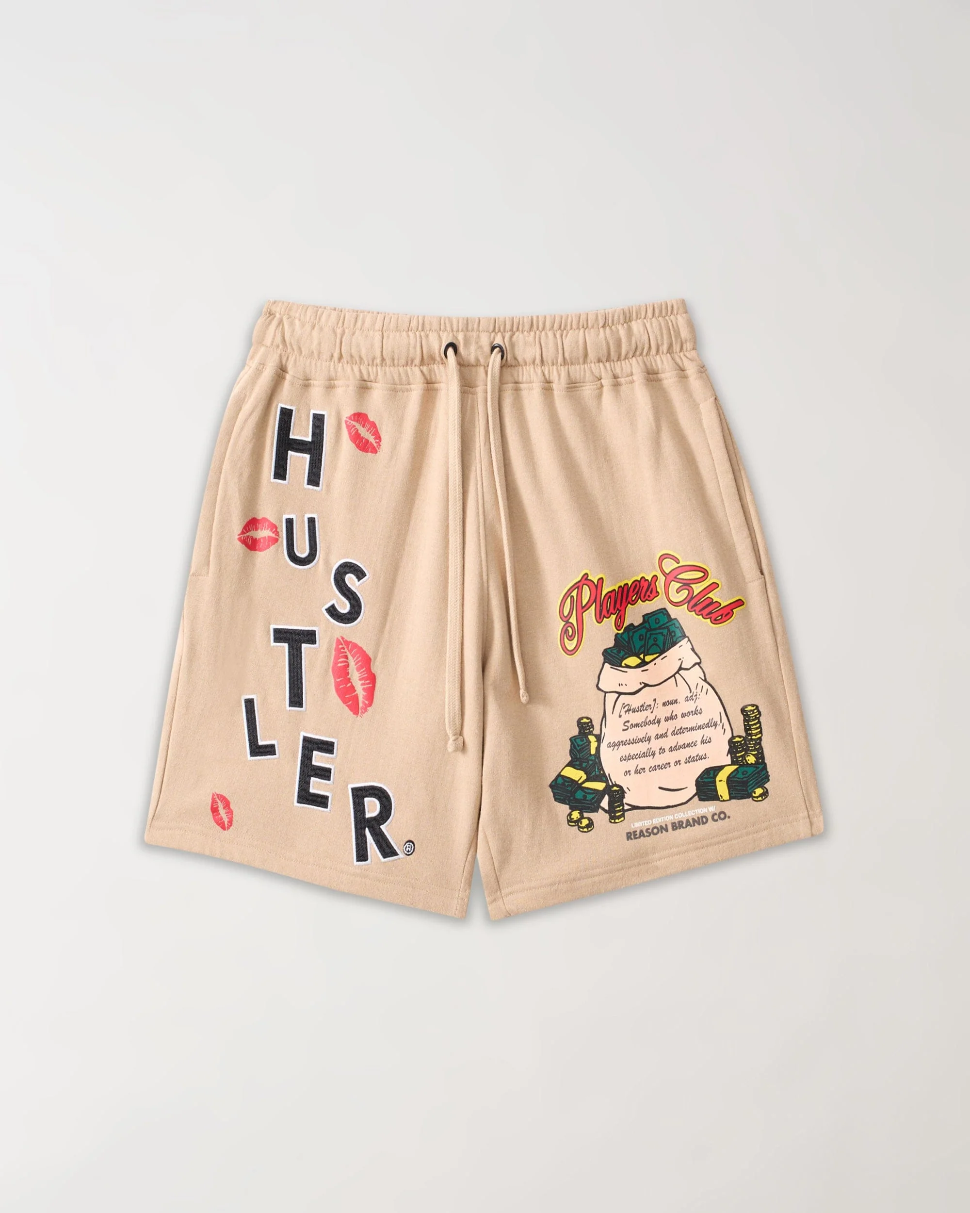 Hustler Players Club Embroidered Short - Clay