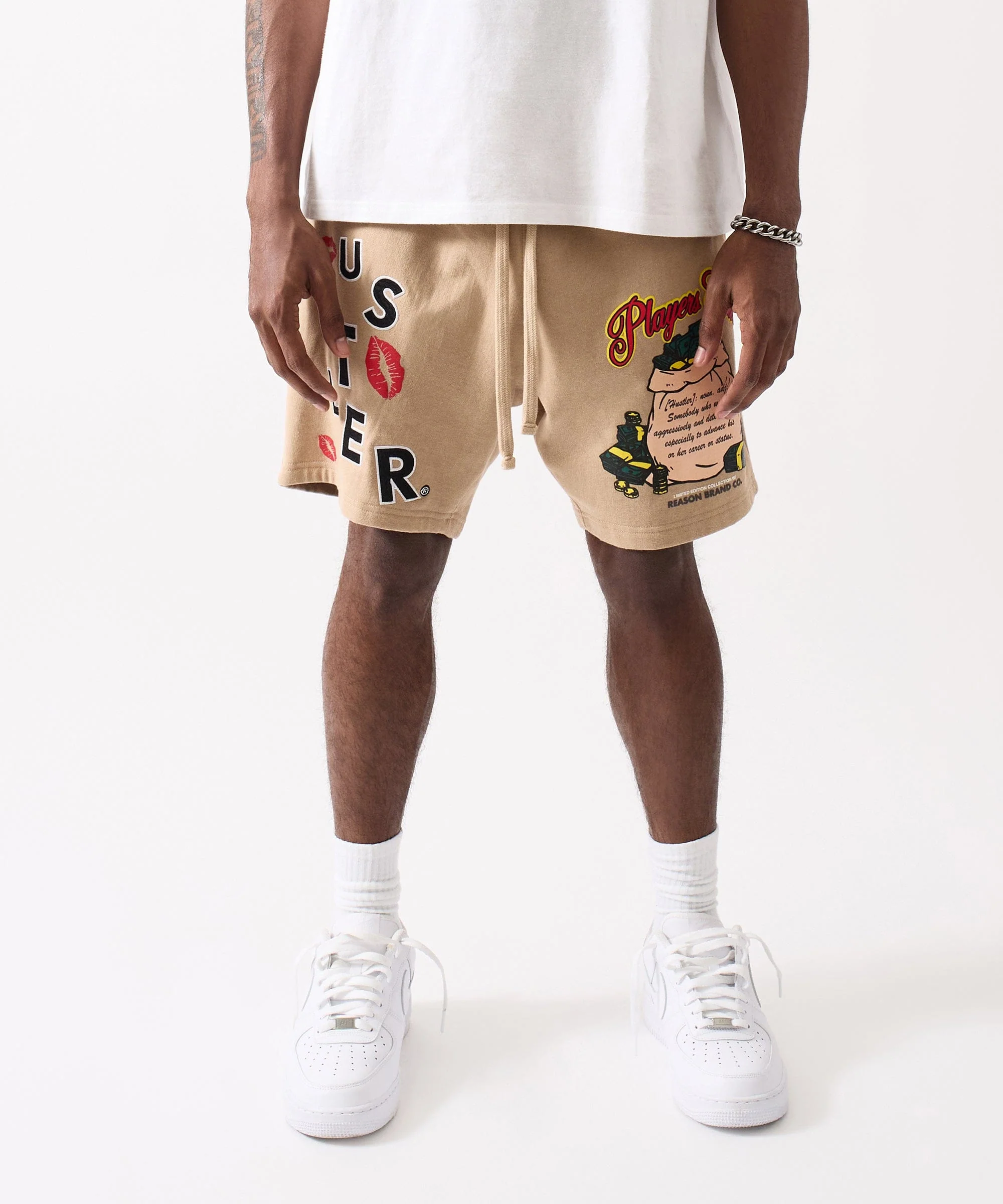 Hustler Players Club Embroidered Short - Clay - Image 2