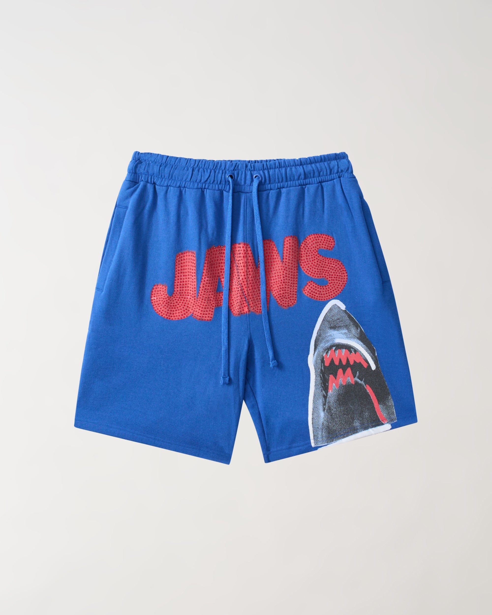 Jaws Rhinestone Fleece Short - Blue