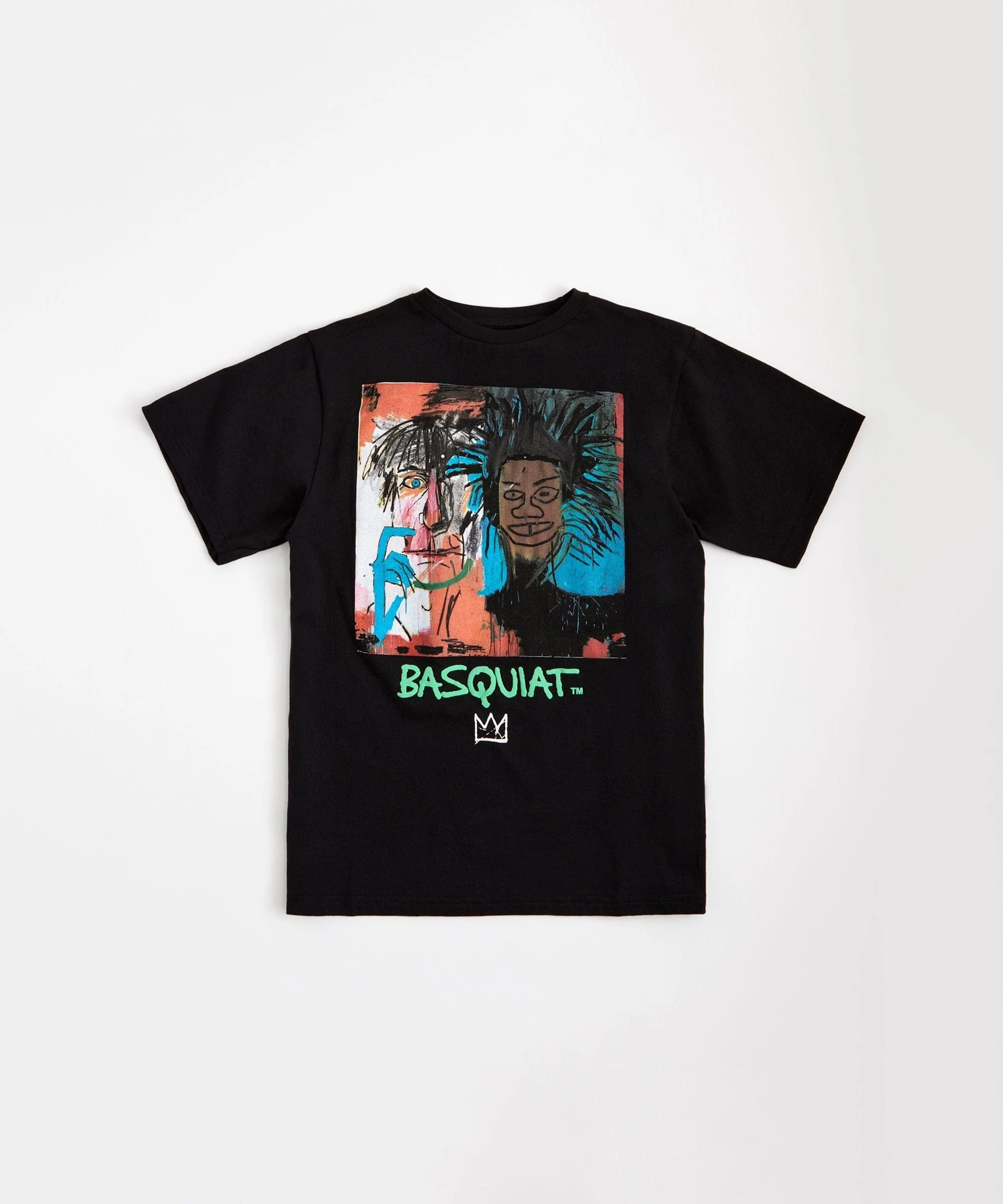 Kids Basquiat Warhol Self Portrait Short Sleeve Tee - Black