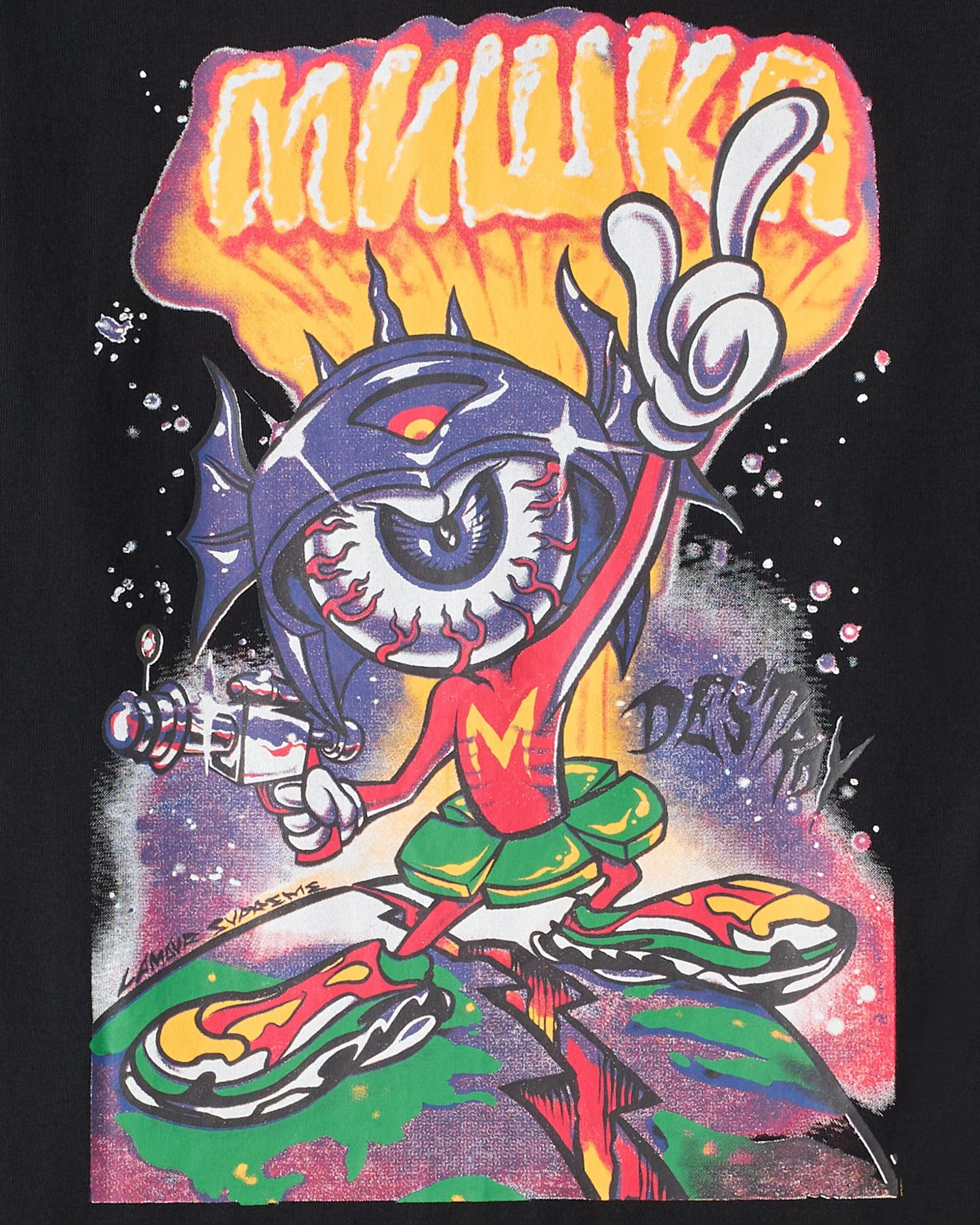 Kids Mishka Back Graphic Print Short Sleeve Tee - Black - Image 2