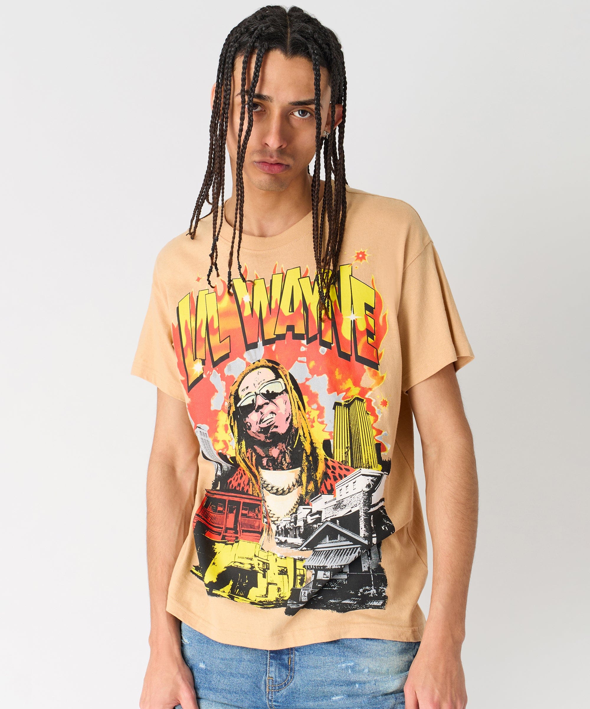 Lil Wayne New Orleans Short Sleeve Tee - Khaki - Image 6
