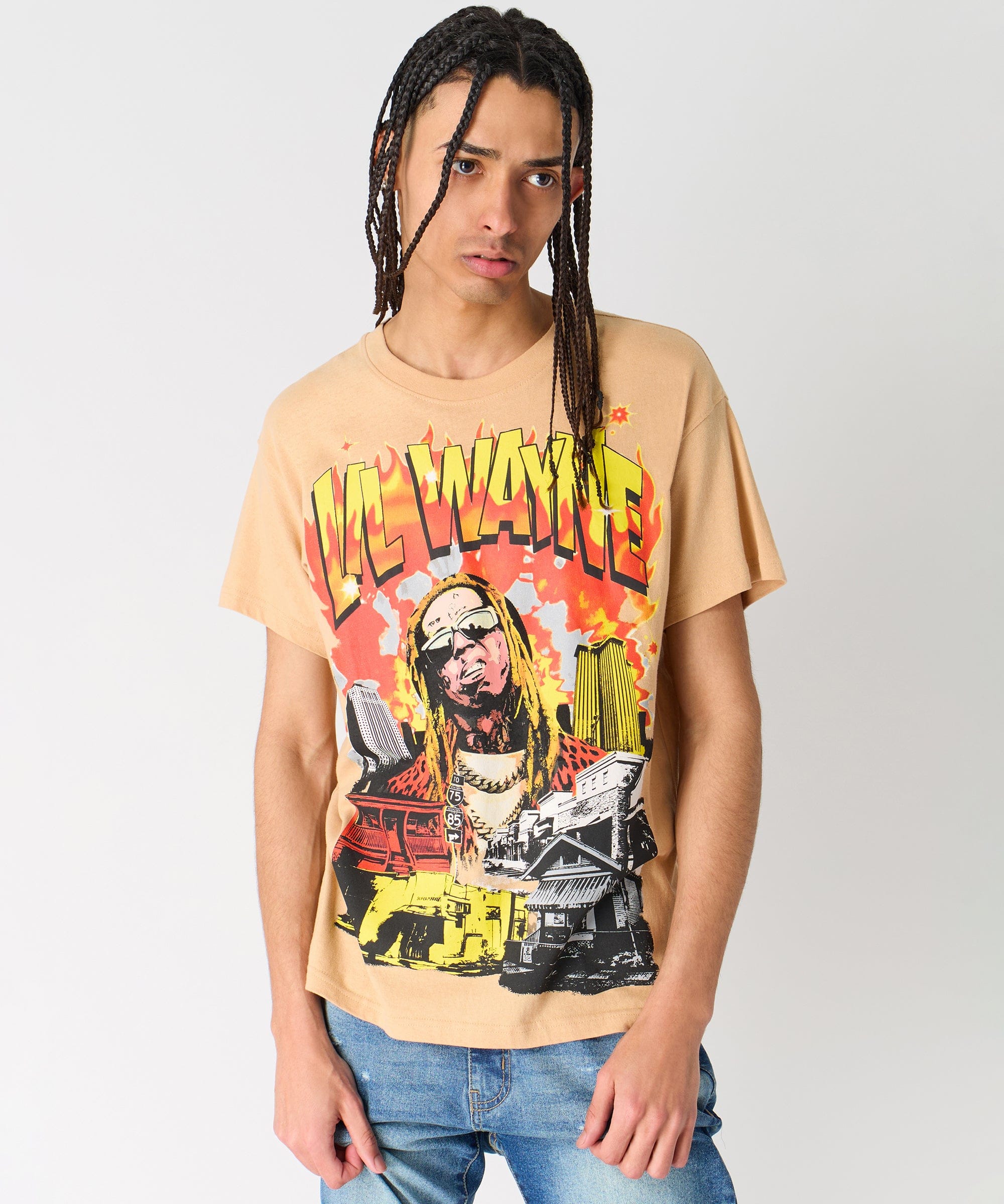 Lil Wayne New Orleans Short Sleeve Tee - Khaki - Image 8
