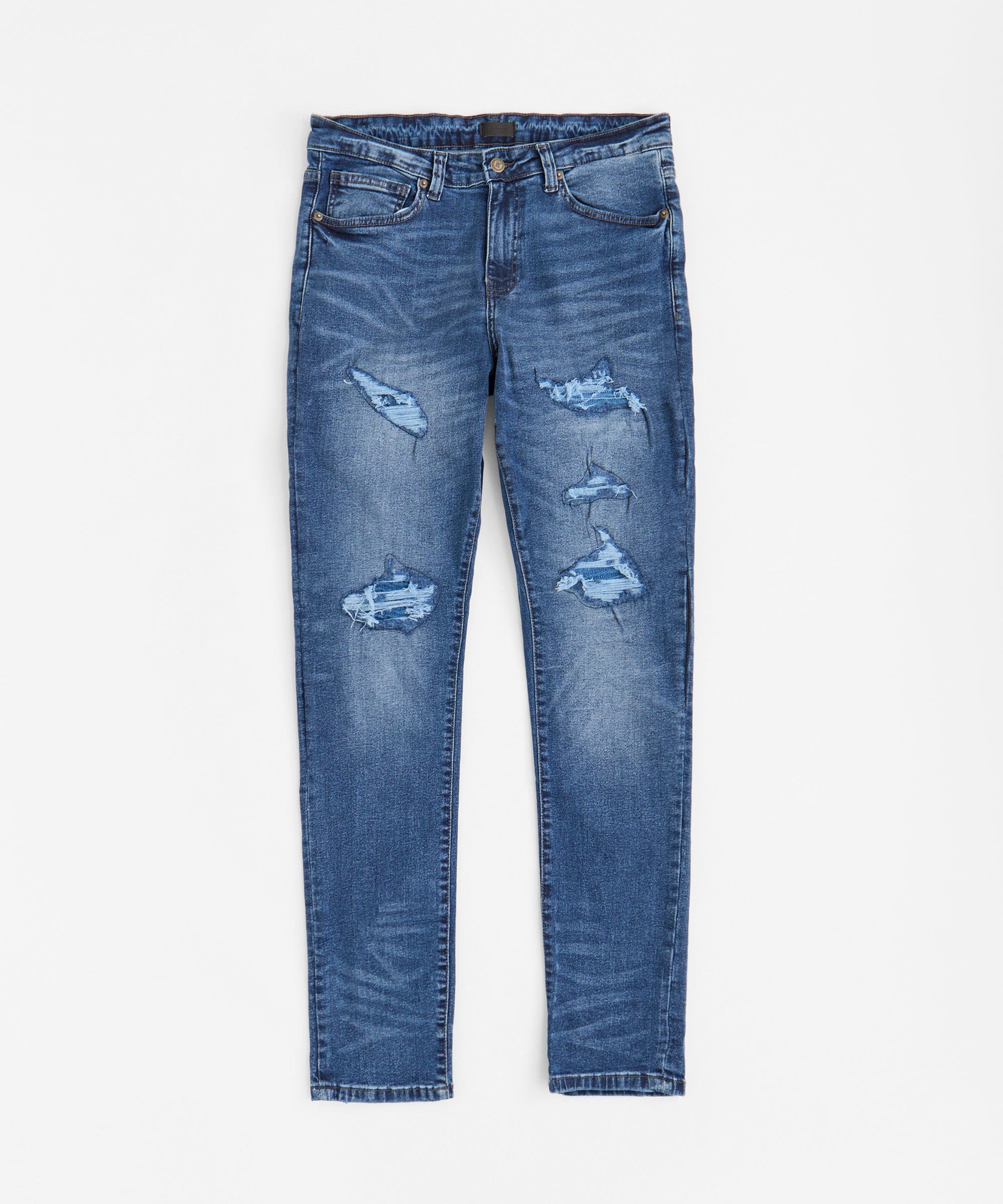 Rip And Repair Denim Jeans - Medium Indigo
