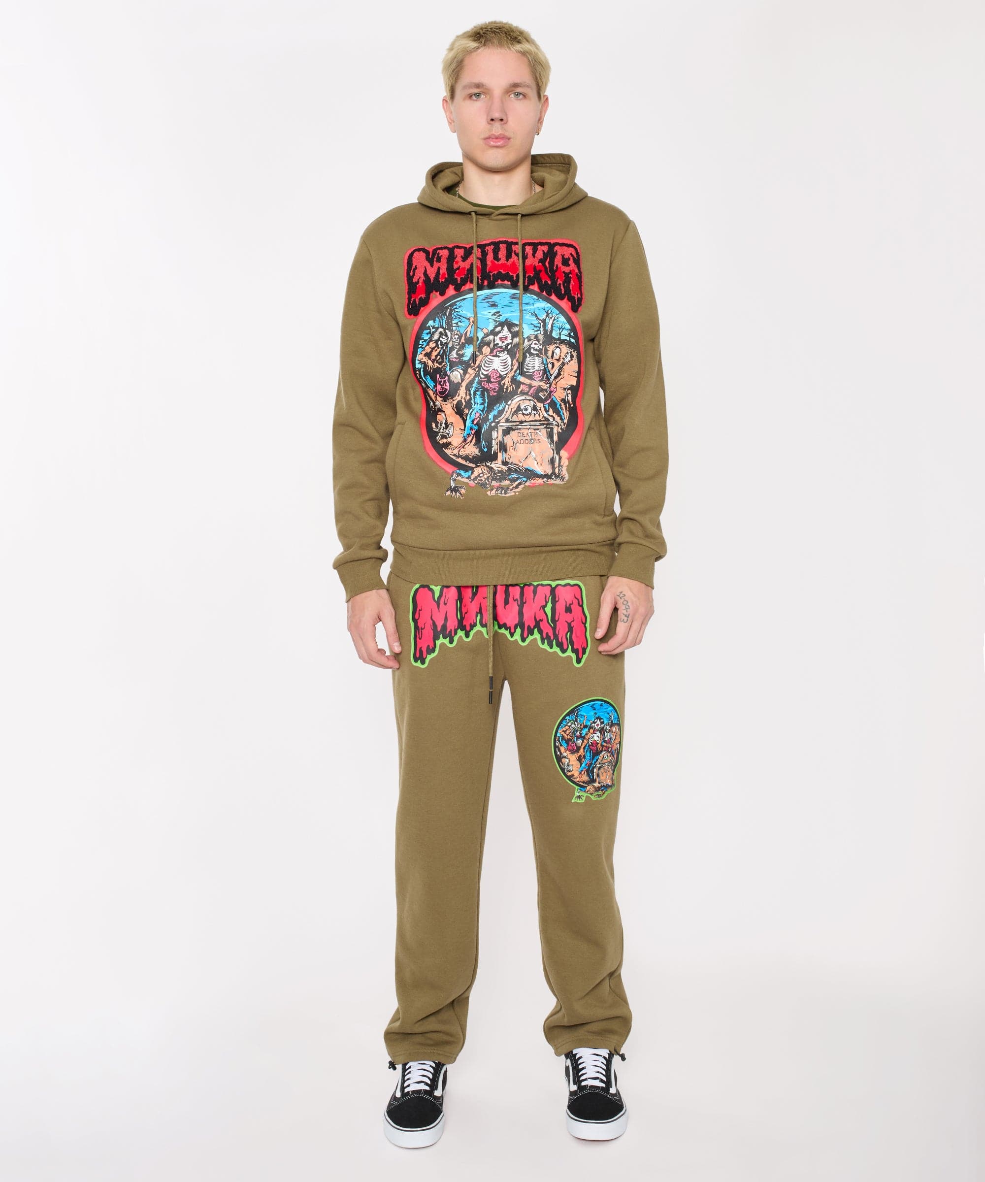 Mishka Band Hoodie - Olive Green - Image 3