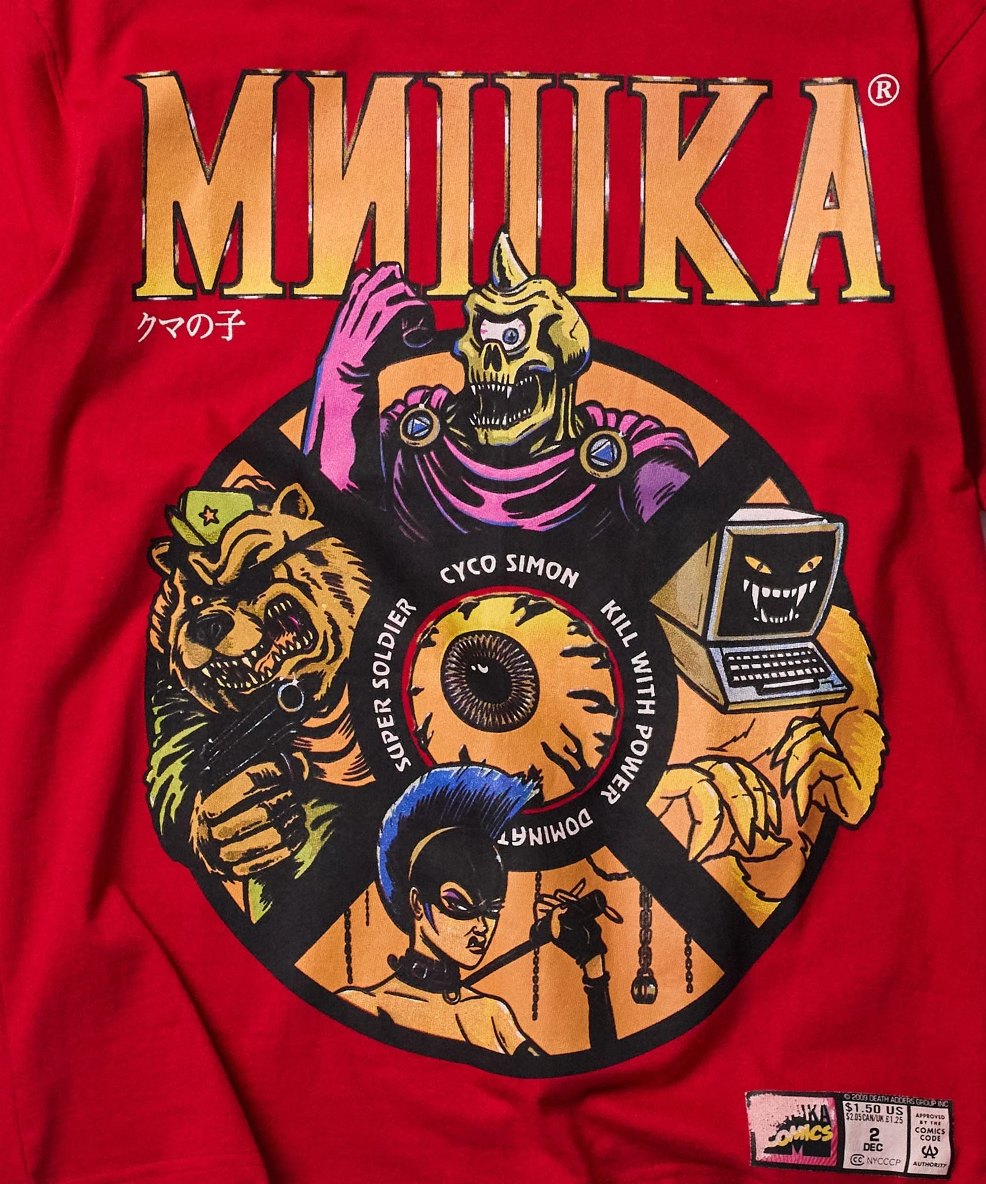 Mishka Characters Short Sleeve Tee - Red - Image 2