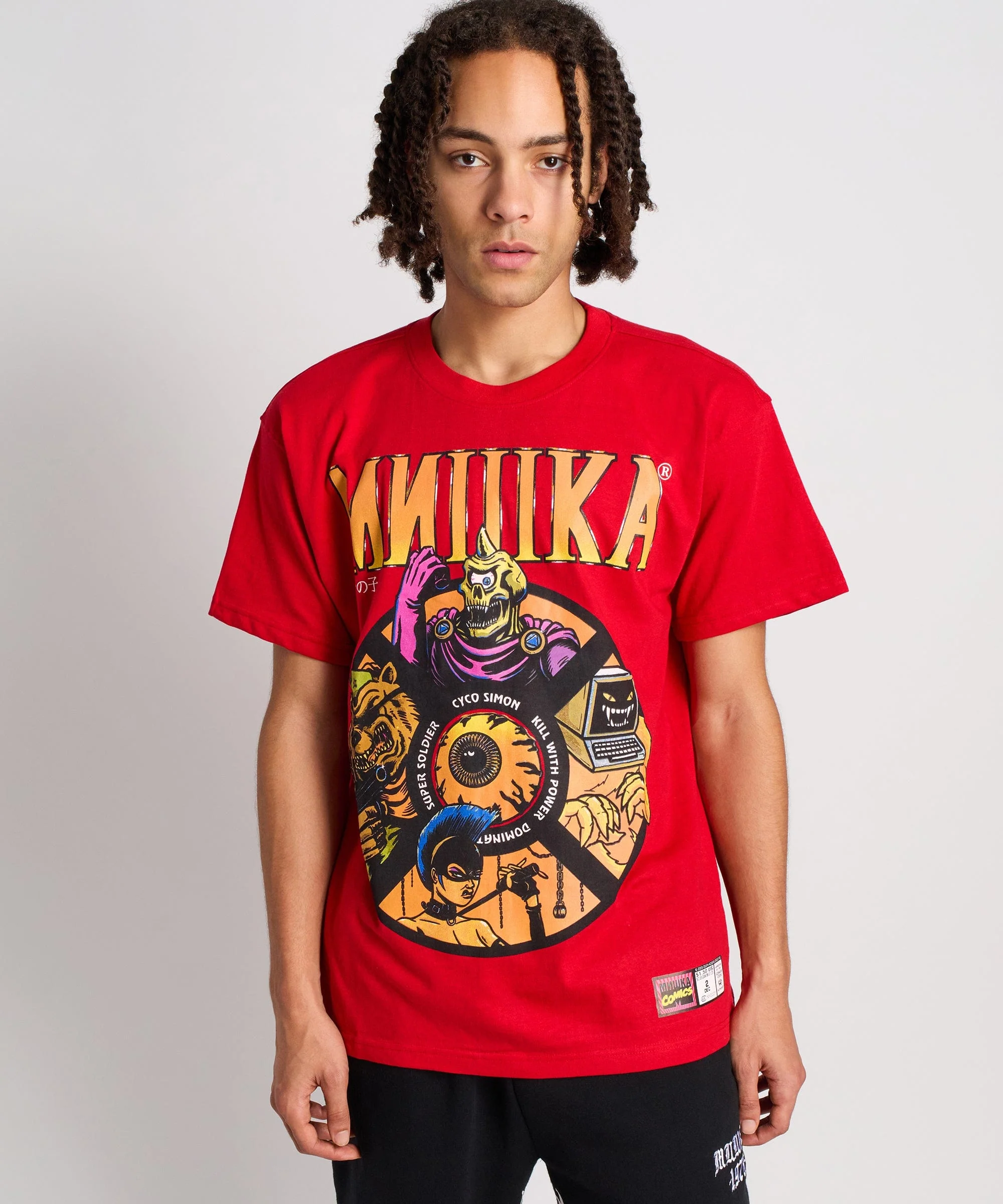 Mishka Characters Short Sleeve Tee - Red - Image 3
