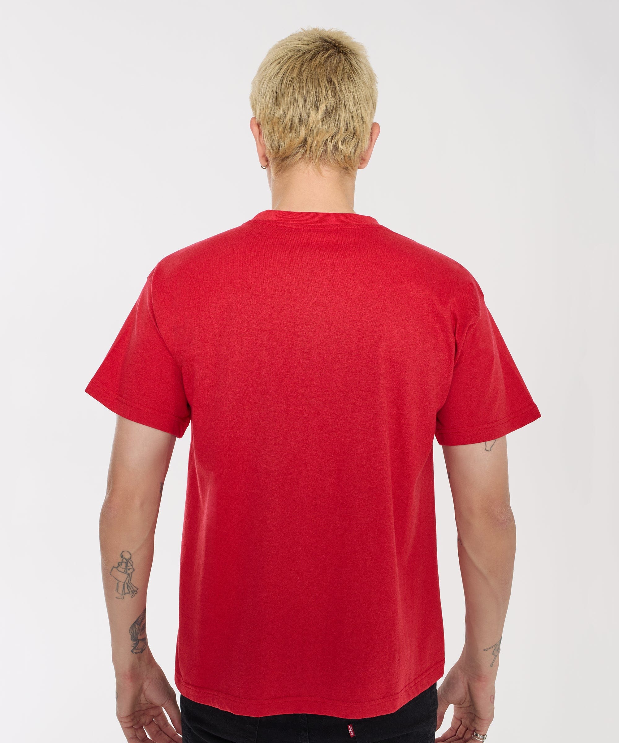Mishka Still King Embroidered Short Sleeve Tee - Red - Image 5