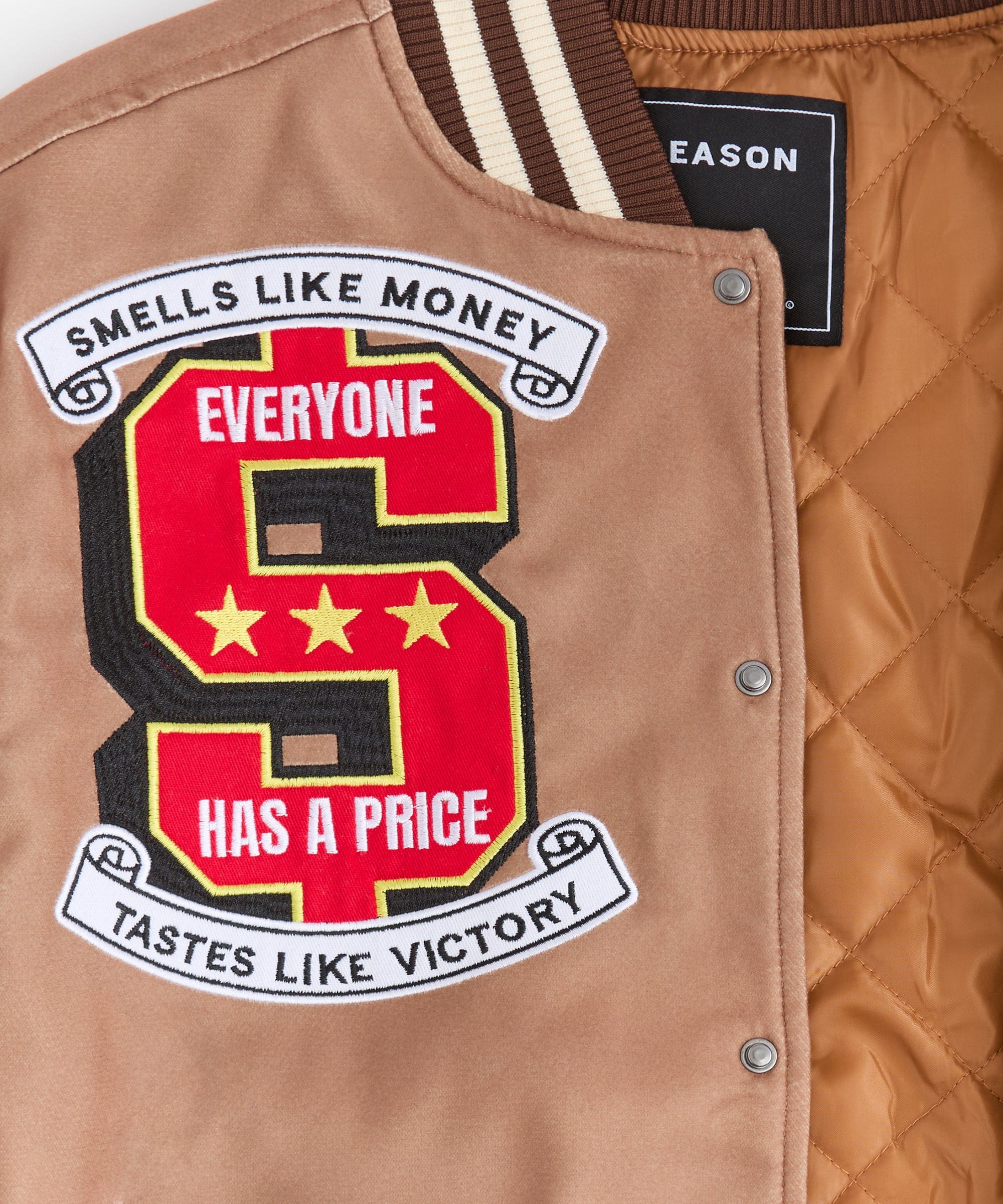 Pablo Escobar Embroidered Varsity Jacket - Khaki - Image 2