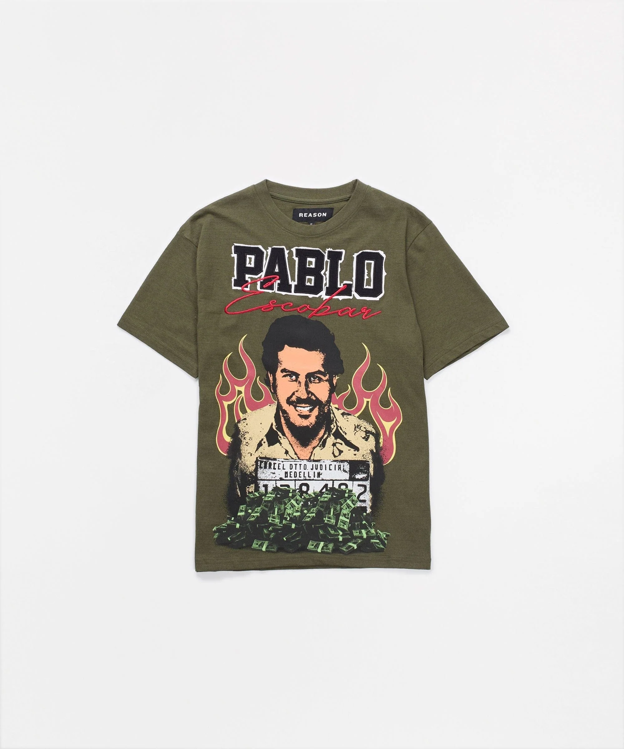 Plus Size Pablo Mugshot Shorts Sleeve Tee - Olive Green