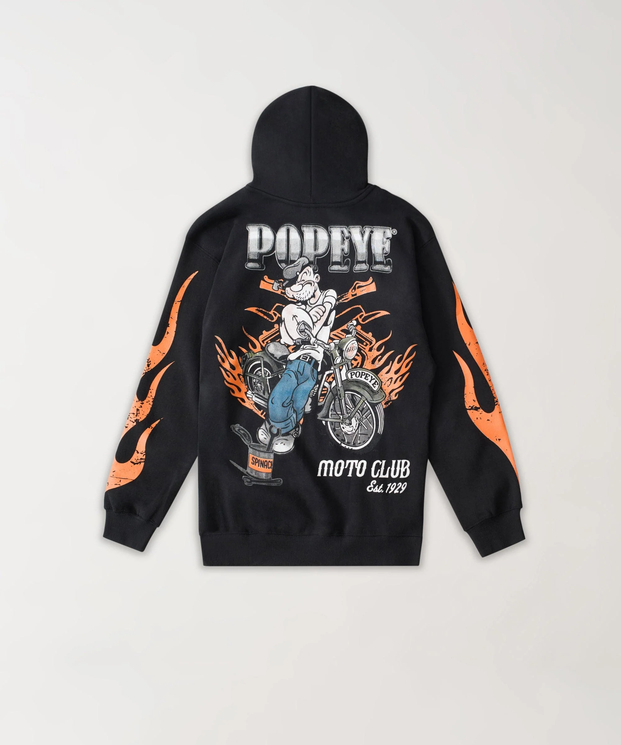 Popeye Moto Club Graphic Hoodie - Black - Image 2