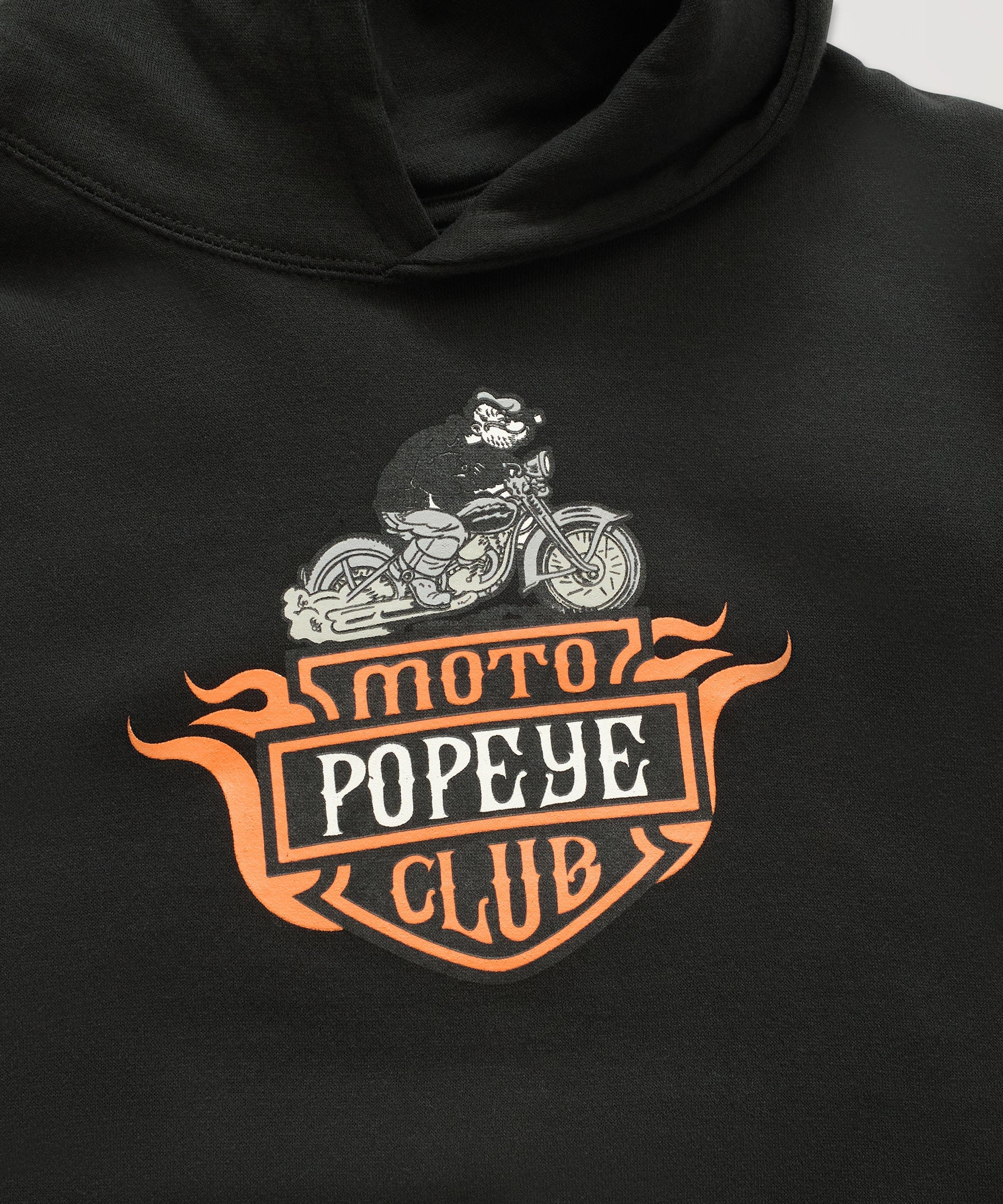 Popeye Moto Club Graphic Hoodie - Black - Image 3
