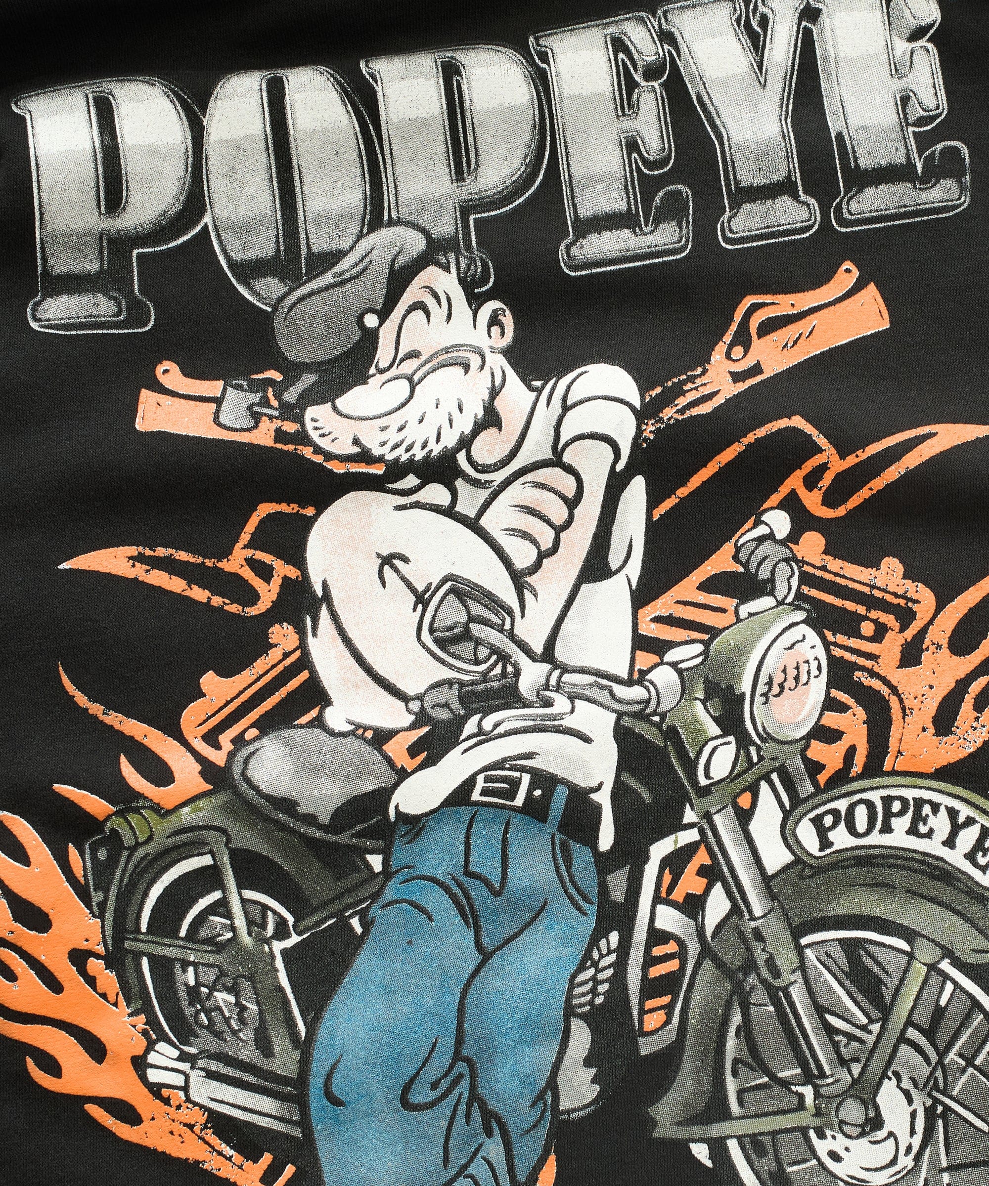 Popeye Moto Club Graphic Hoodie - Black - Image 4