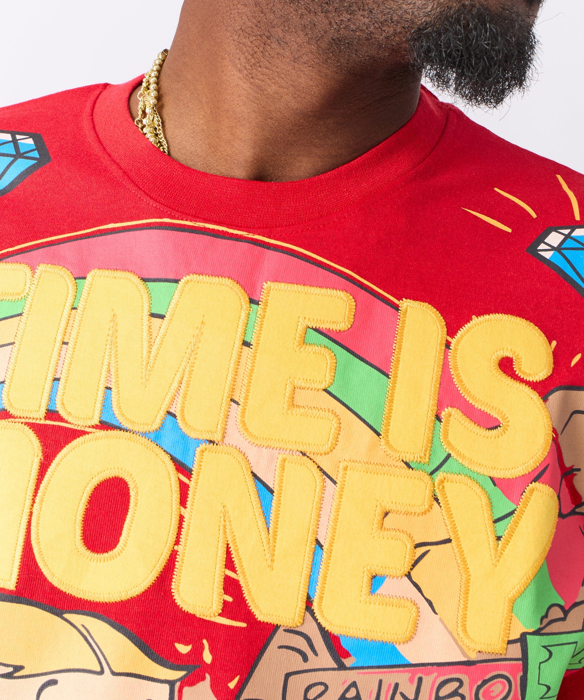 Richie Rich Time is Money Applique Short Sleeve Tee - Red - Image 3