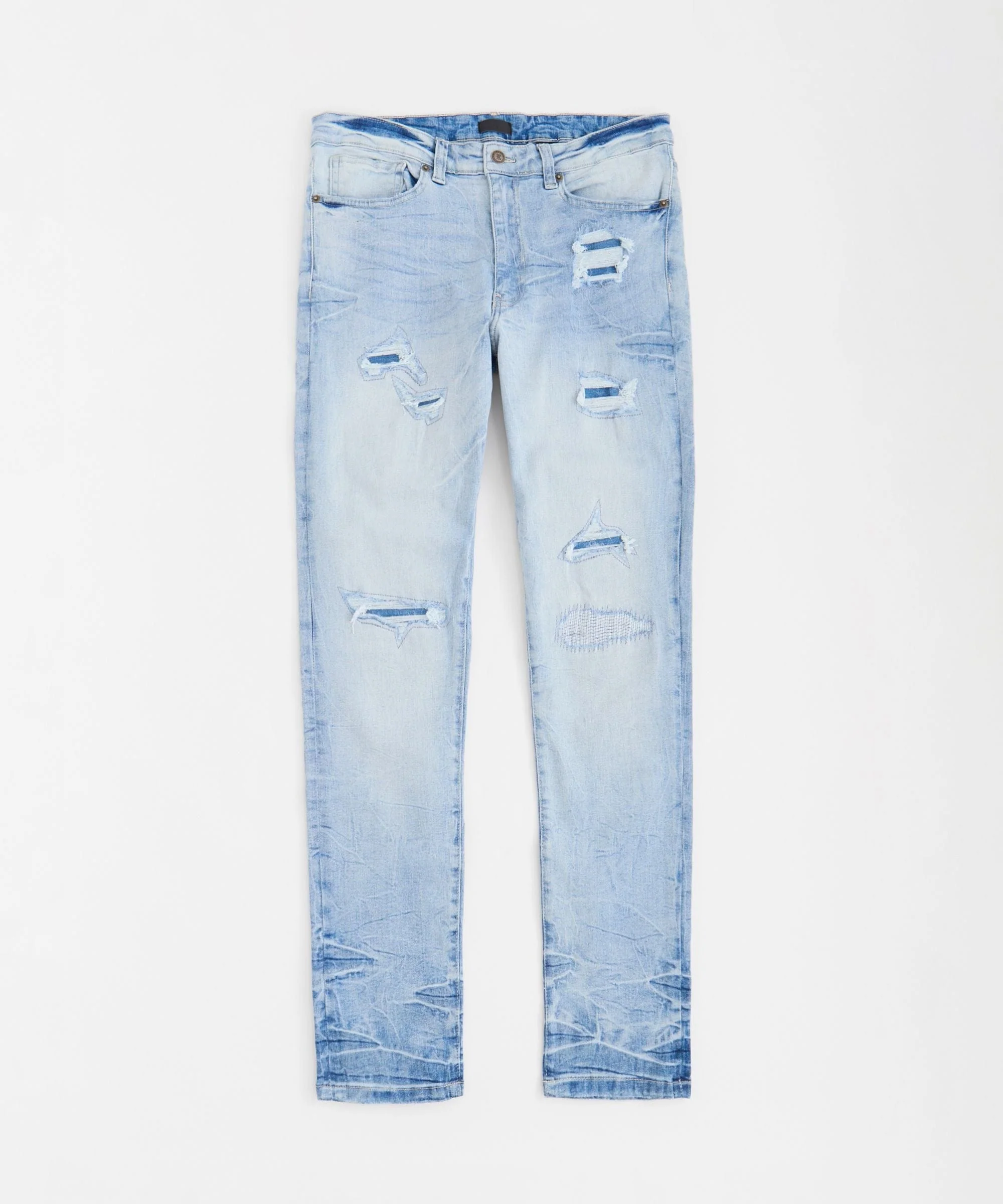 Rip And Repair Light Wash Denim Jeans - Image 3