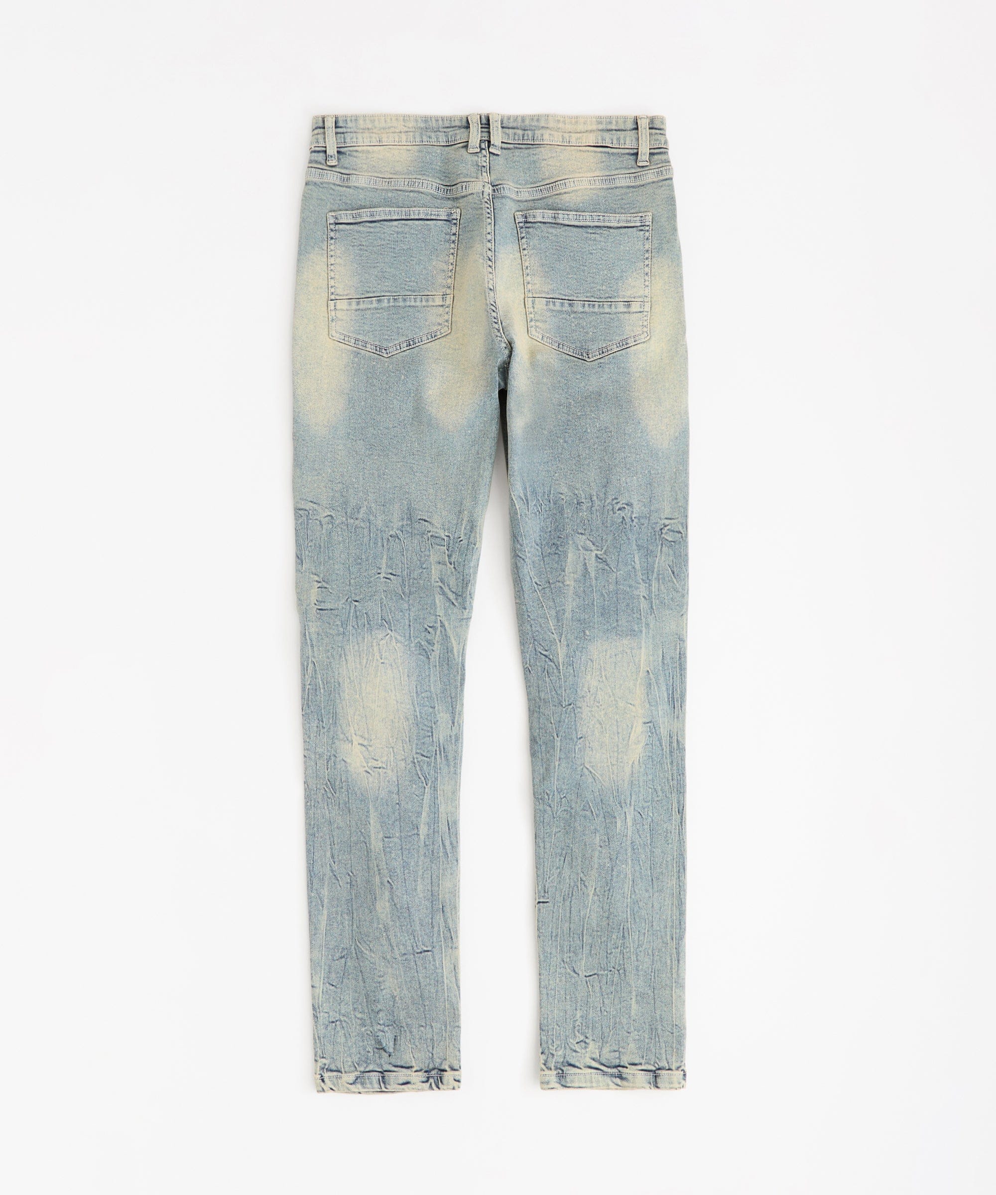 Rip And Repair Washed Denim Jeans - Light Blue - Image 3