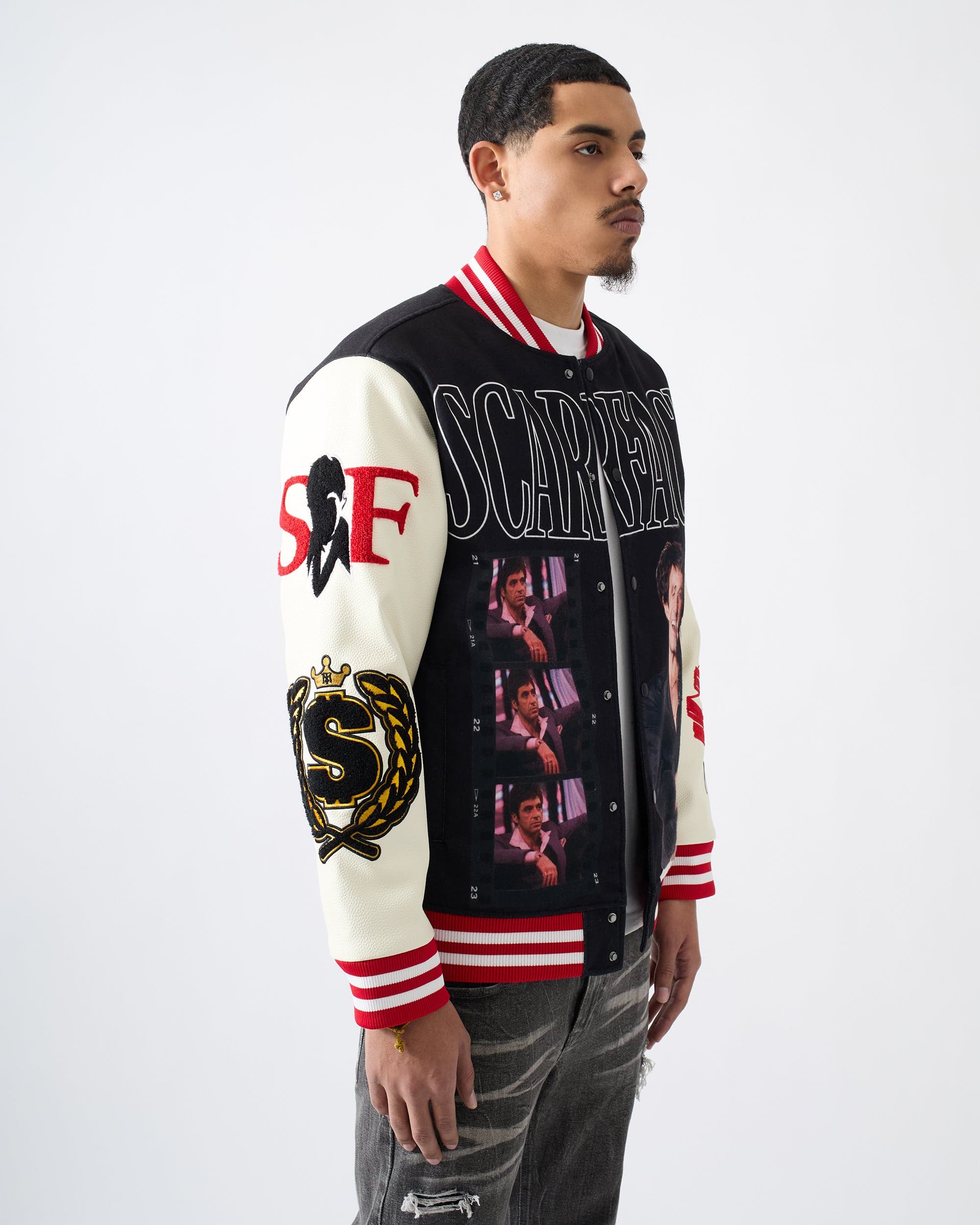 Scarface Money Varsity Jacket PU - Black - Image 10