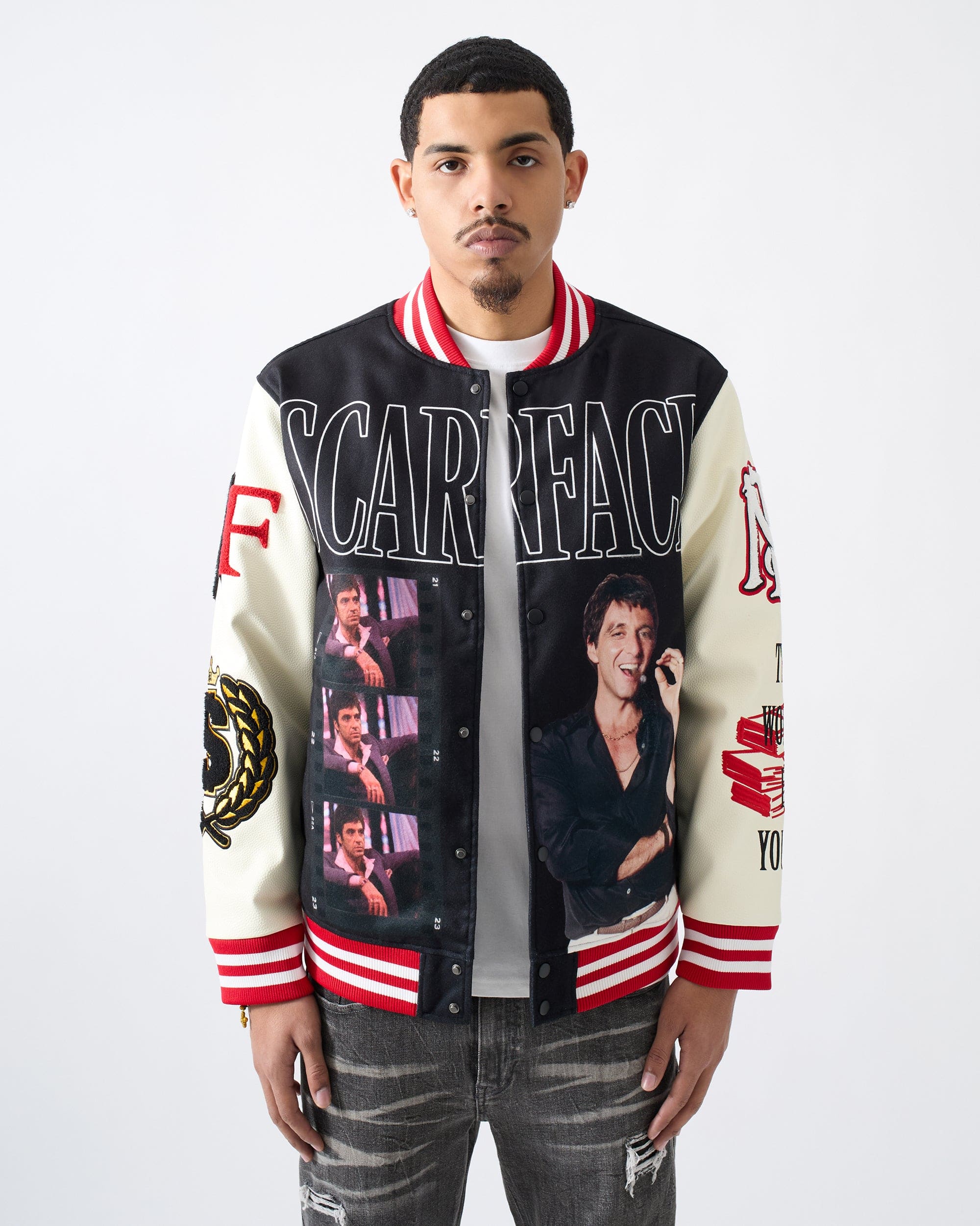 Scarface Money Varsity Jacket PU - Black - Image 2