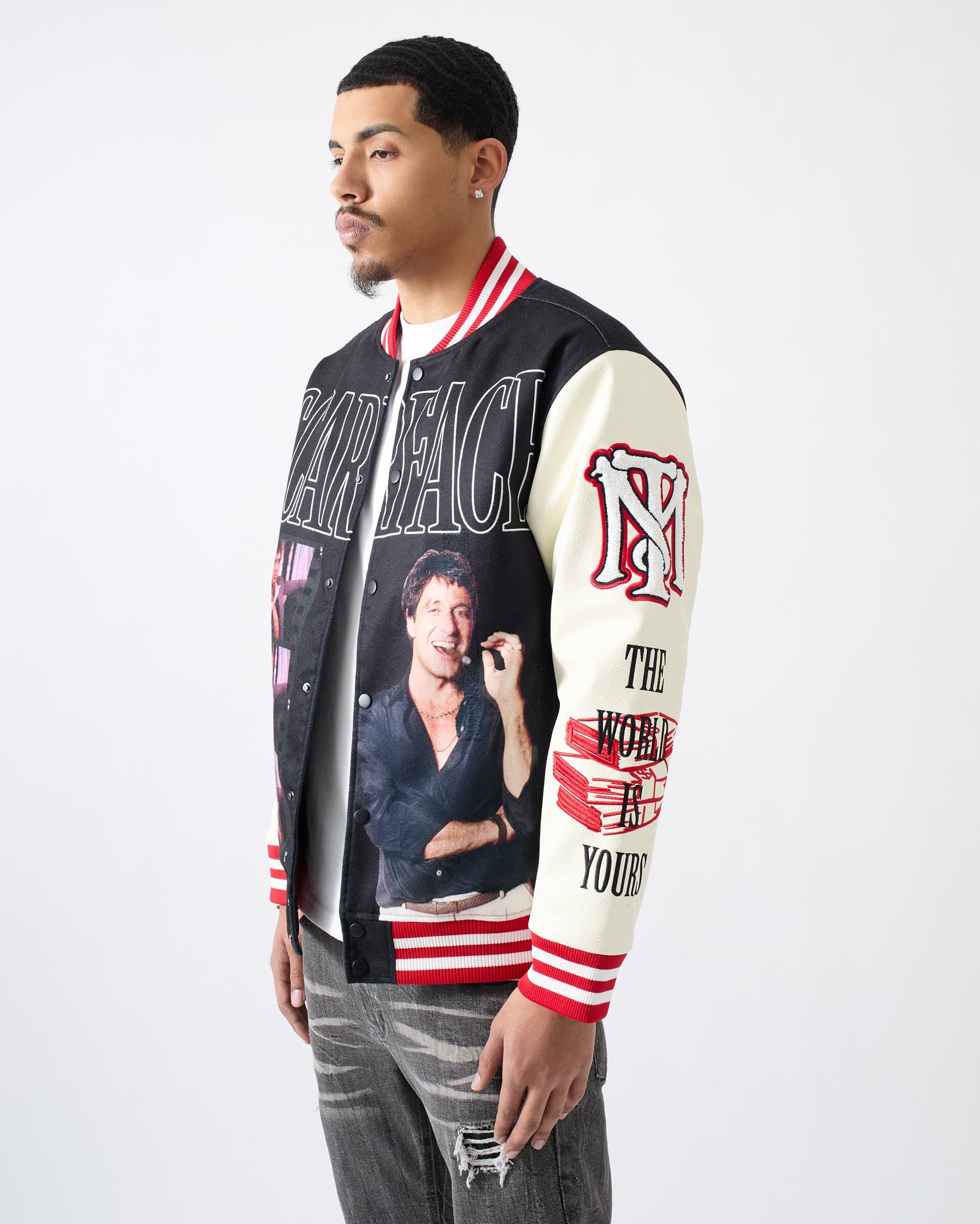 Scarface Money Varsity Jacket PU - Black - Image 3