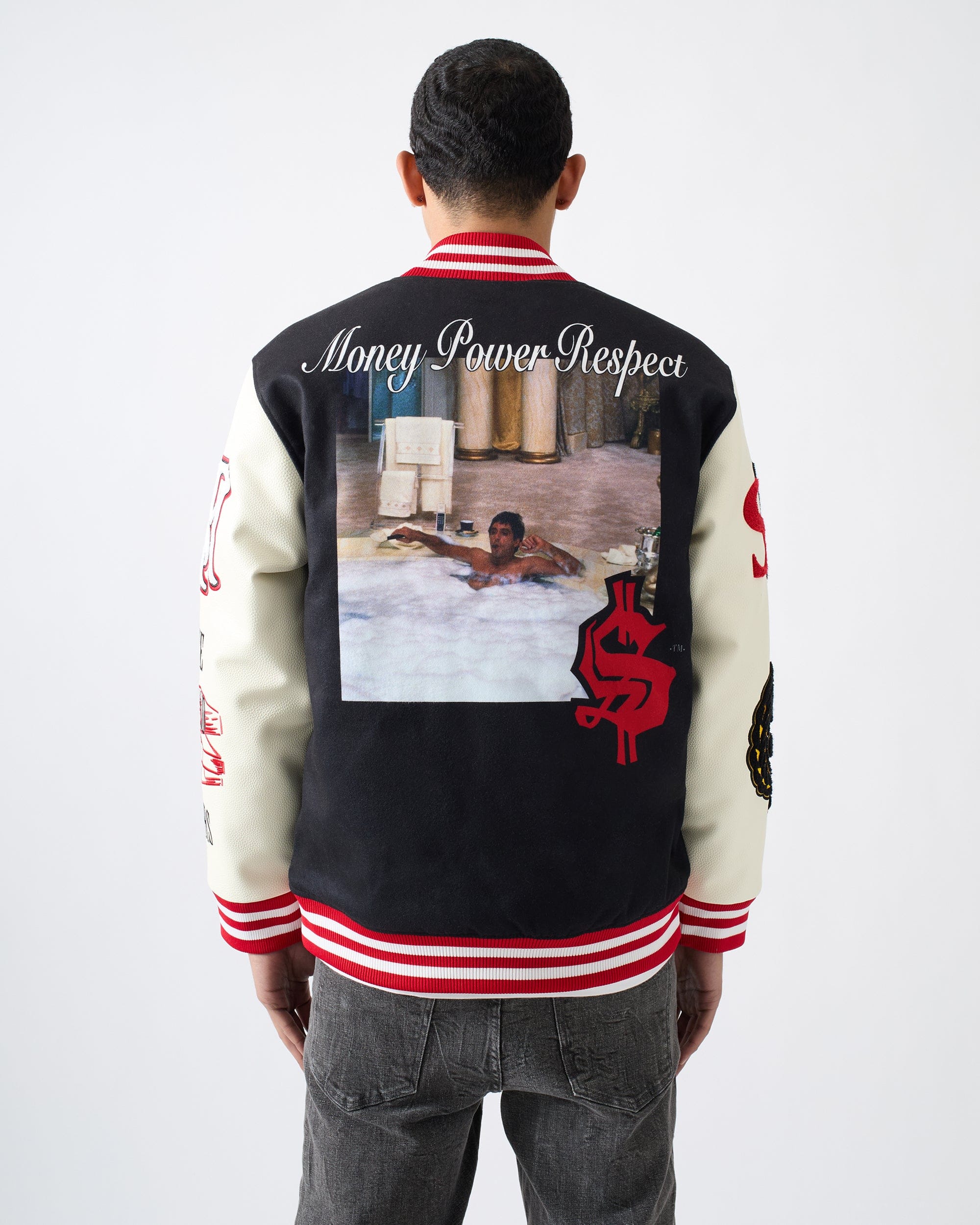 Scarface Money Varsity Jacket PU - Black - Image 4