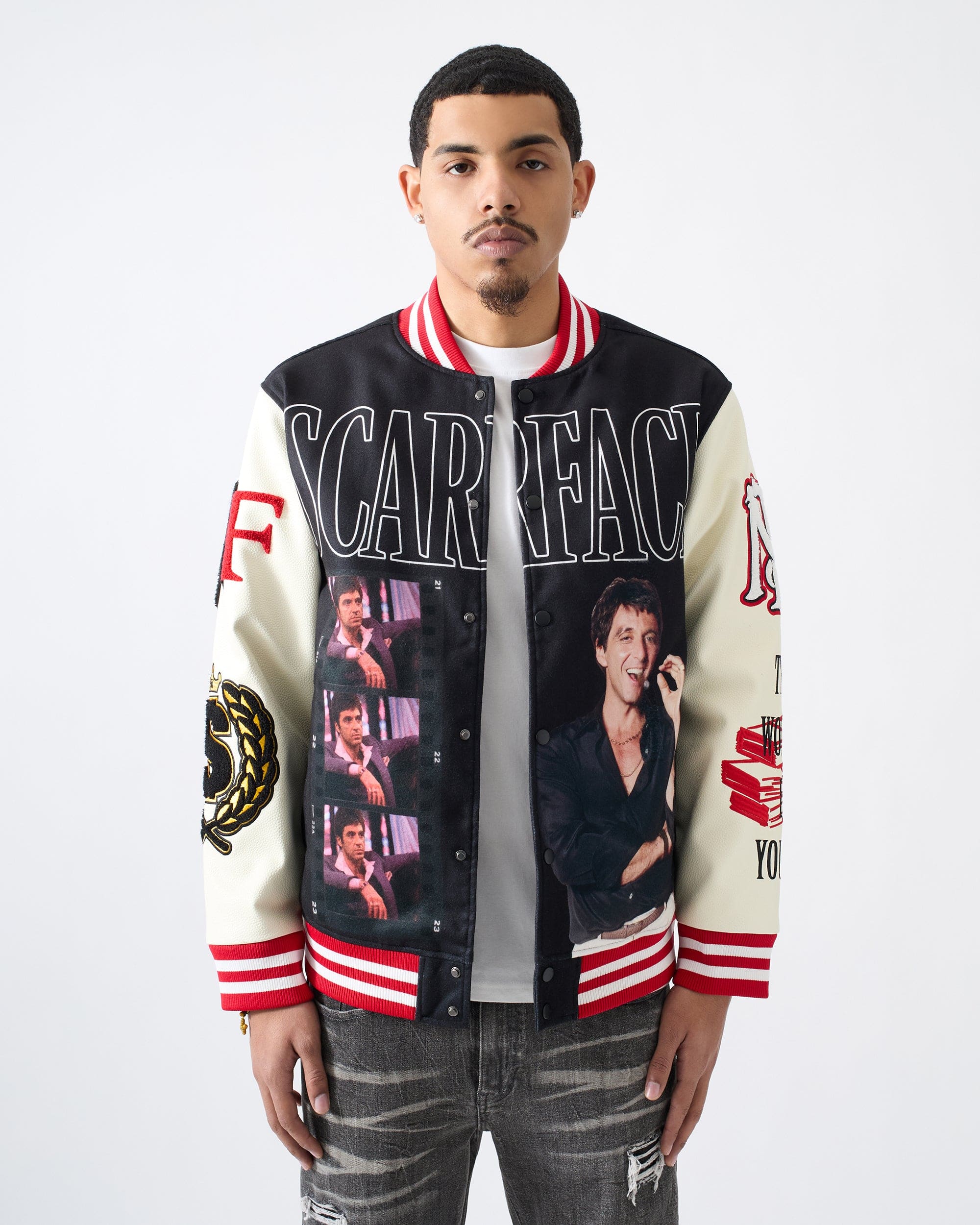 Scarface Money Varsity Jacket PU - Black - Image 9
