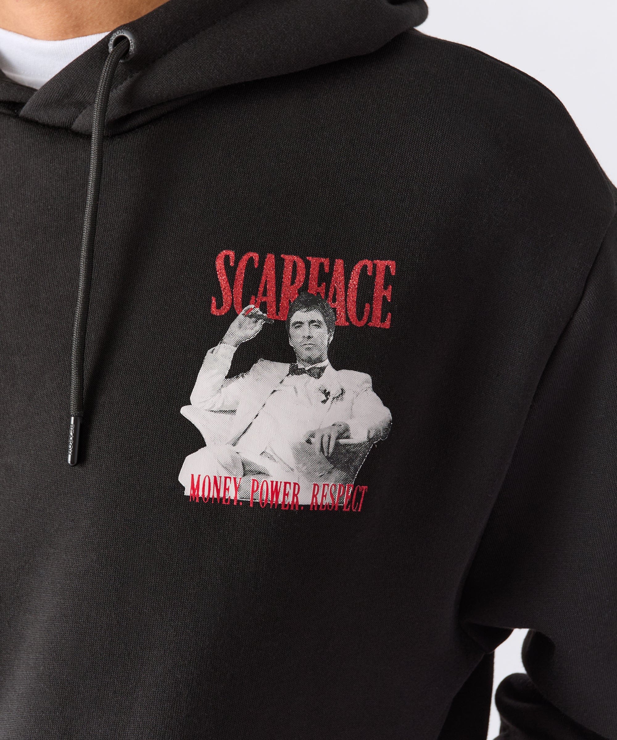 Scarface Tony Glitter Print Hoodie - Black - Image 2