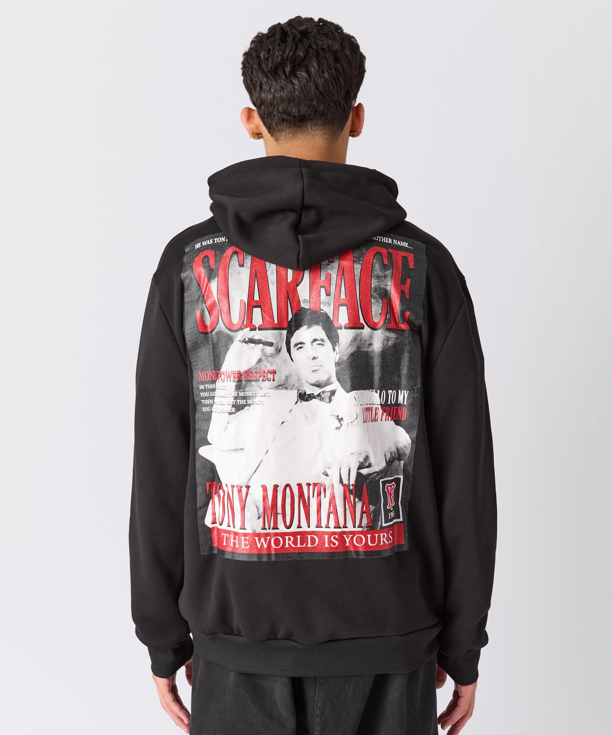 Scarface Tony Glitter Print Hoodie - Black - Image 3