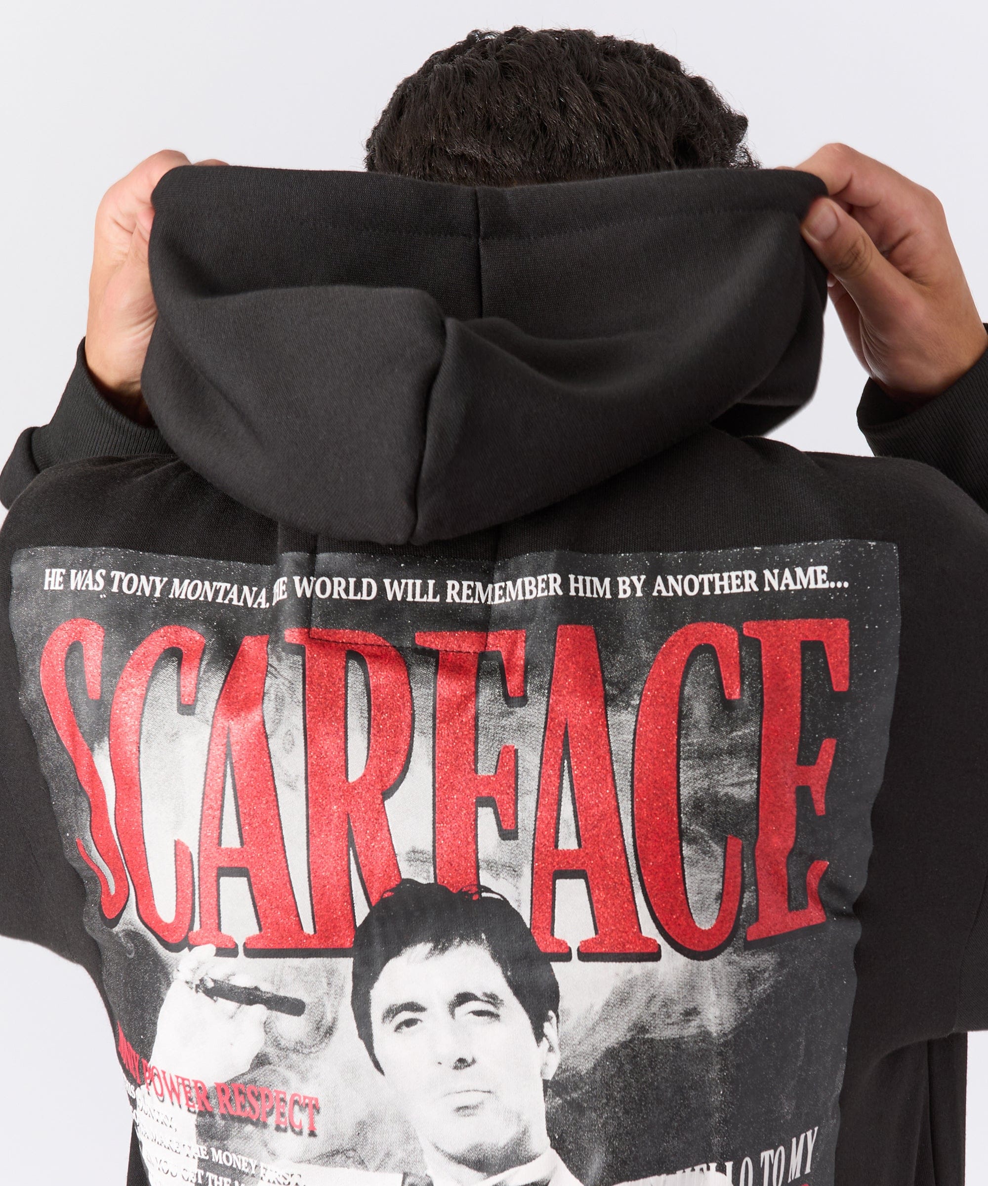 Scarface Tony Glitter Print Hoodie - Black - Image 4