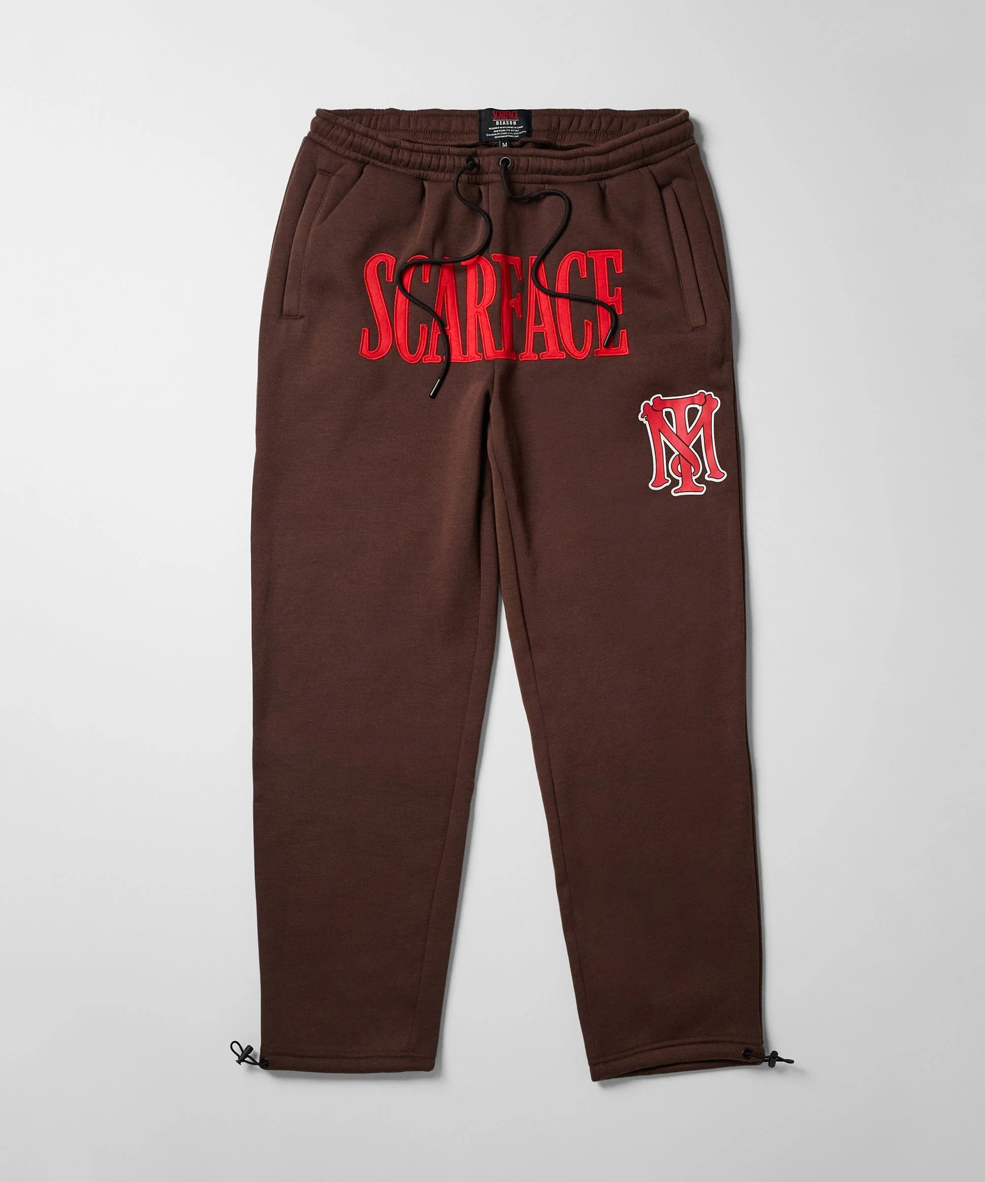 Scarface White Suit Embroidered Joggers - Brown - Image 3