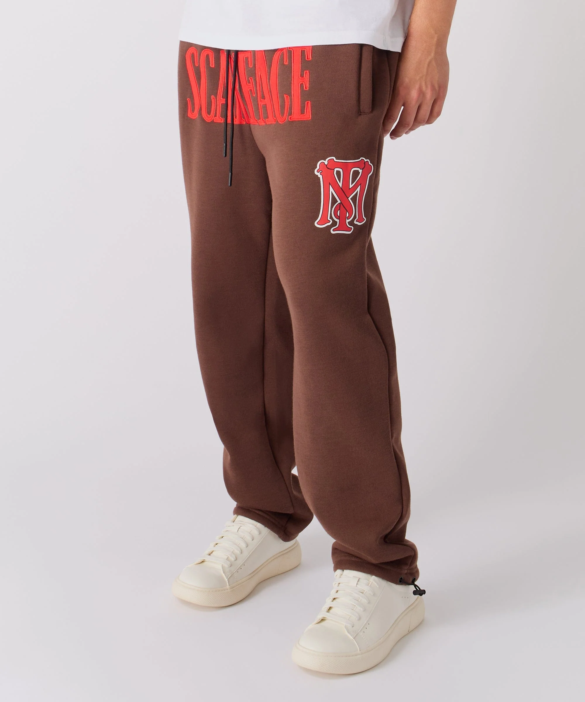 Scarface White Suit Embroidered Joggers - Brown - Image 4