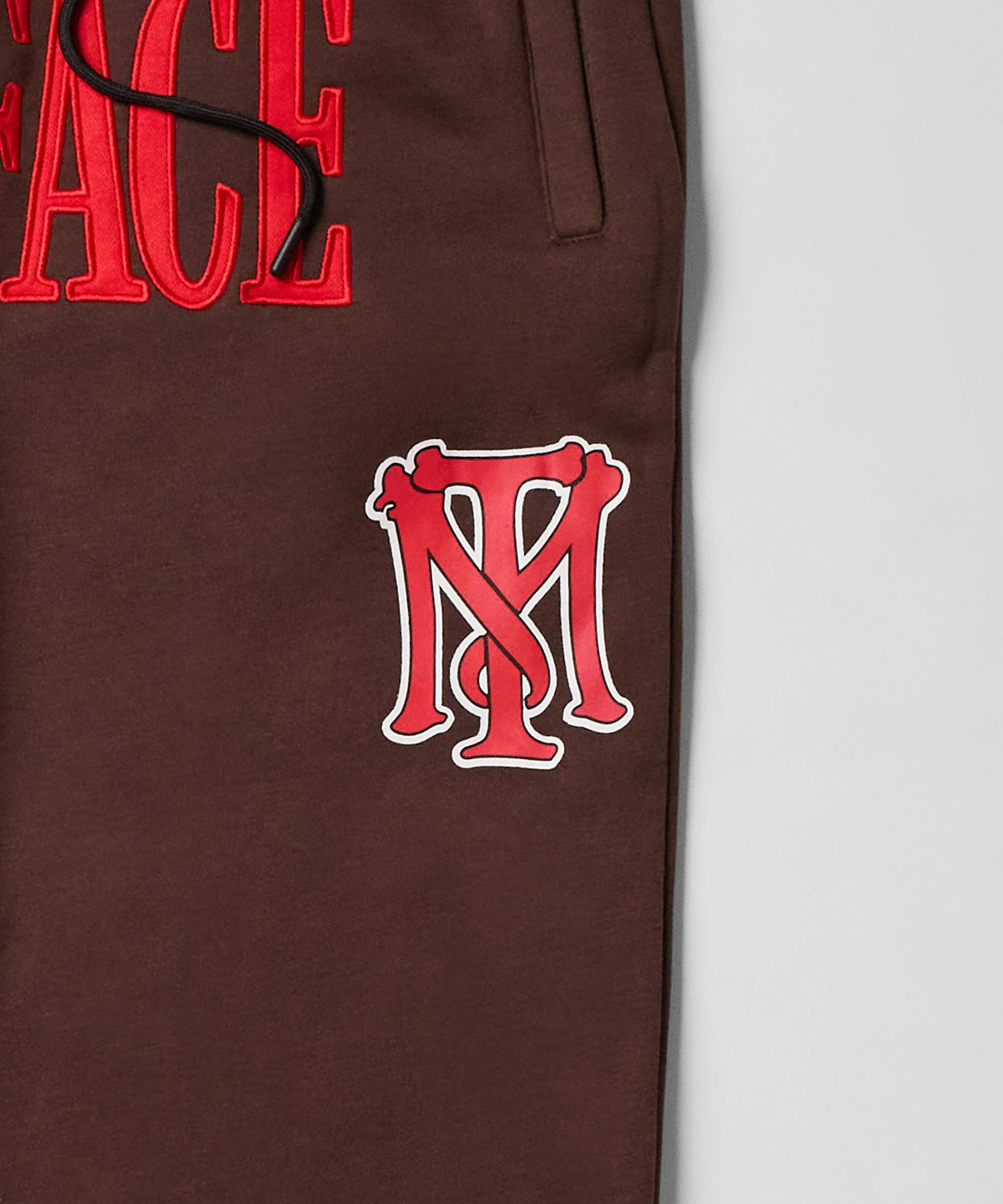 Scarface White Suit Embroidered Joggers - Brown - Image 6