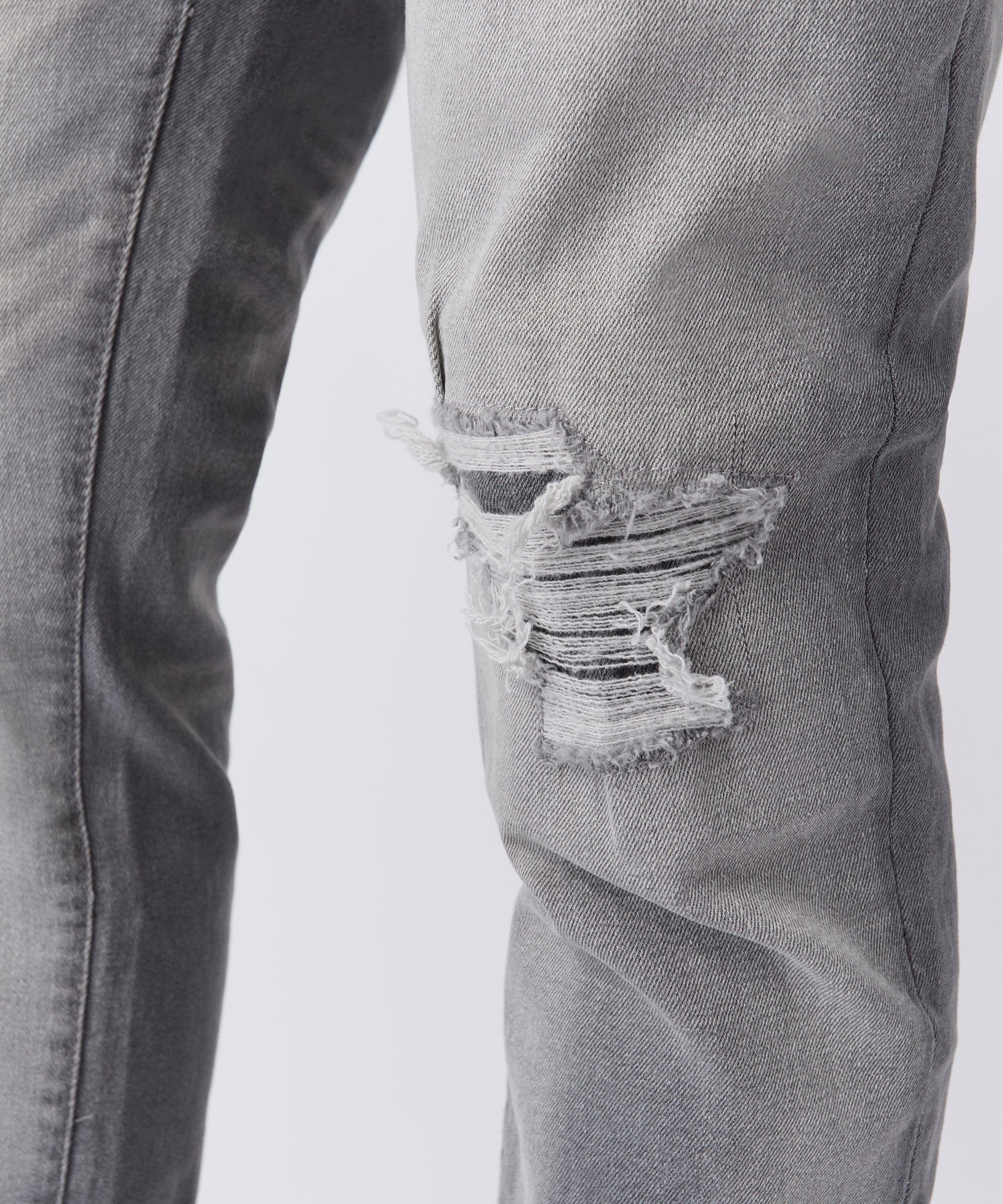 Rip and Repair Denim Jeans - Grey - Image 2