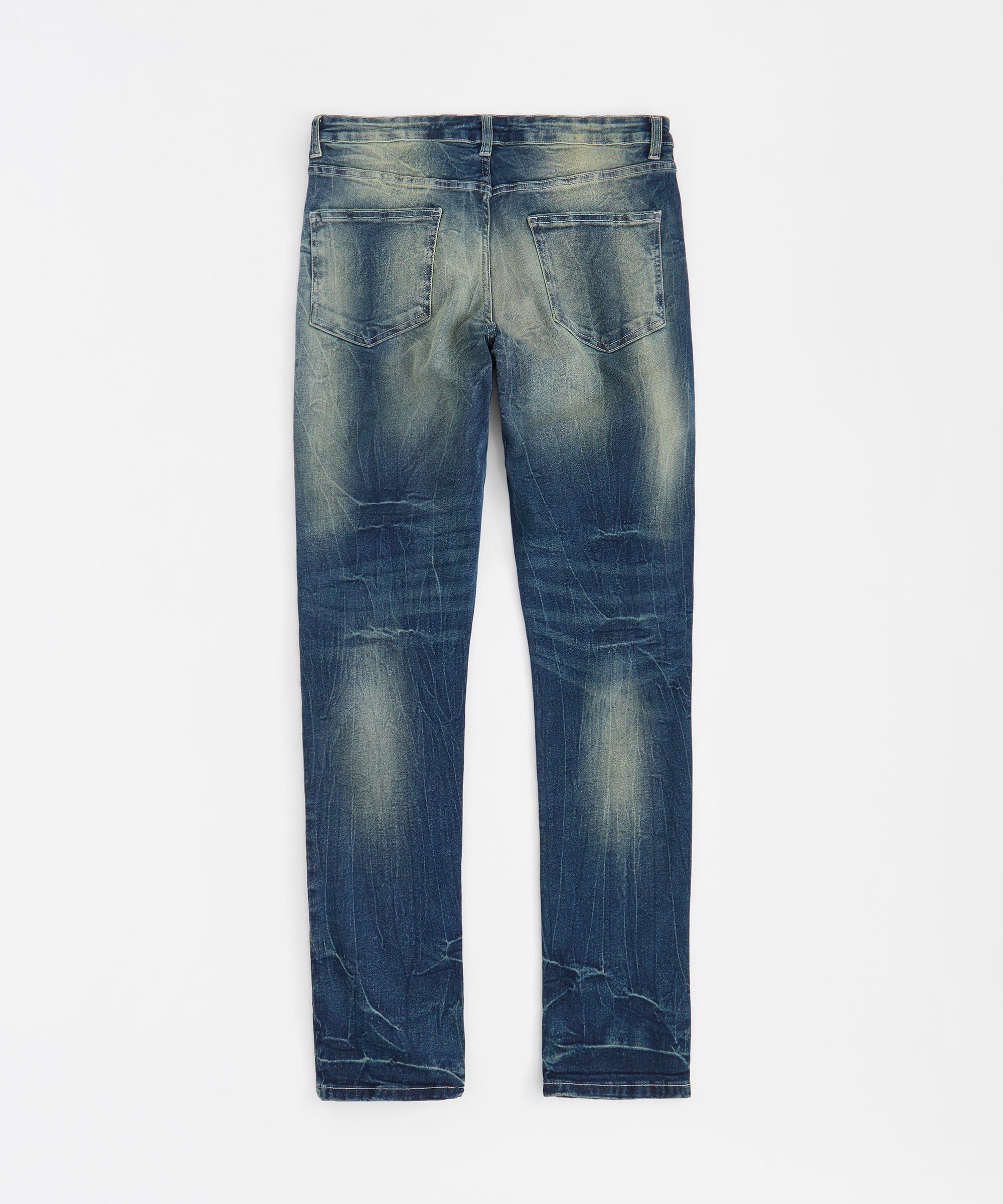 Rip and Repair Washed Denim Jeans - Medium Blue - Image 5