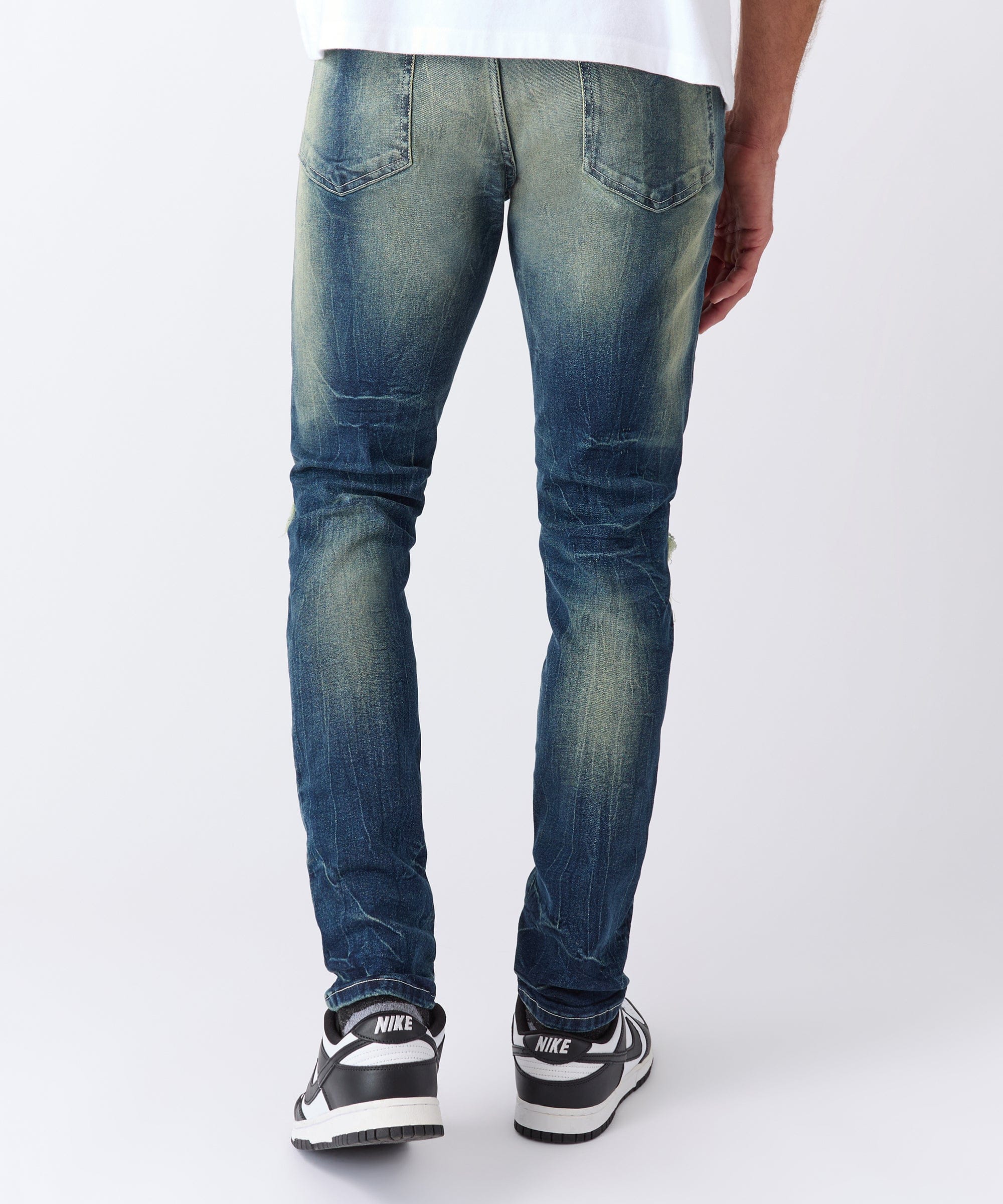 Rip and Repair Washed Denim Jeans - Medium Blue - Image 6