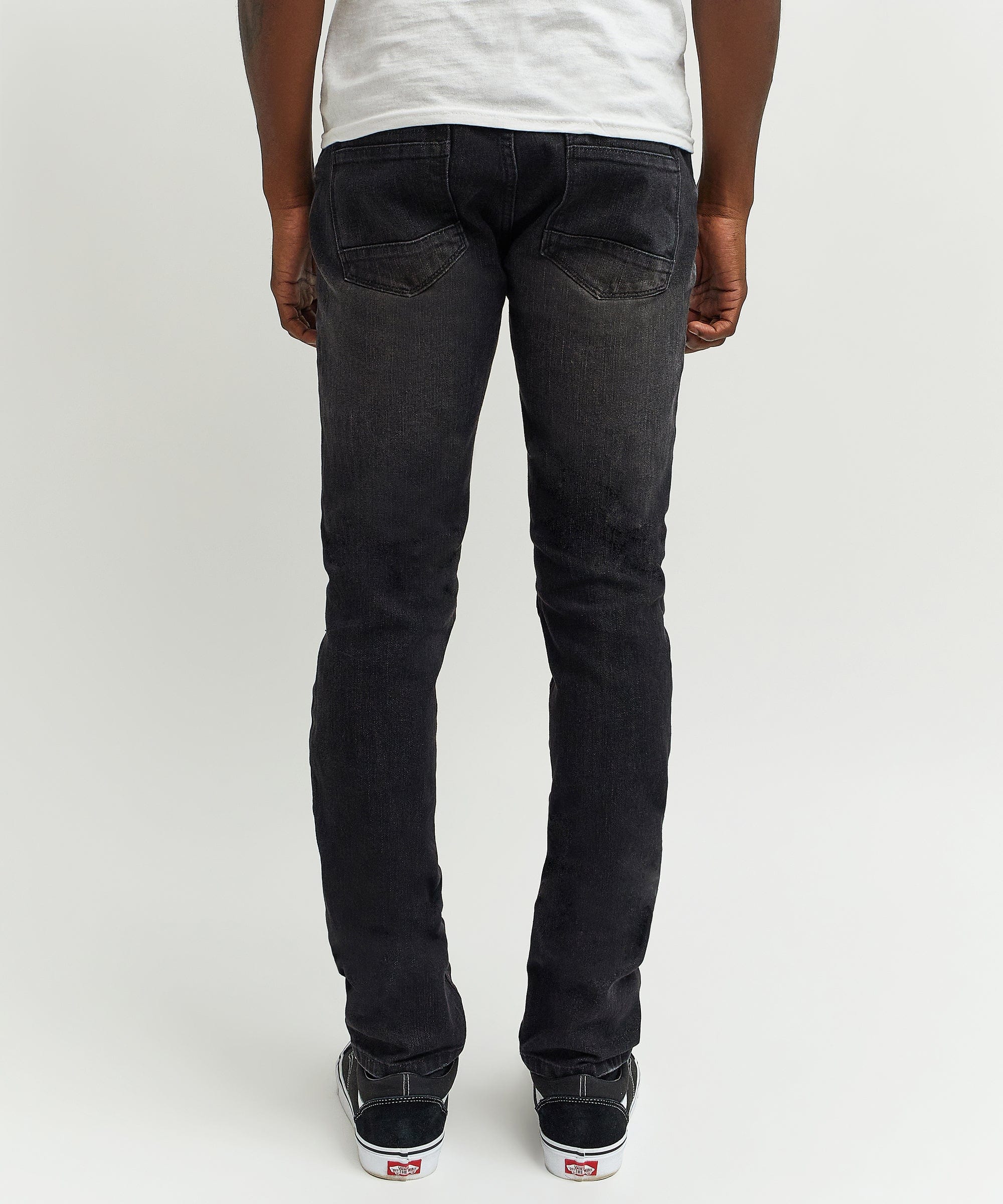 Terrance Flannel Patched Grey Wash Denim Jeans - Image 9