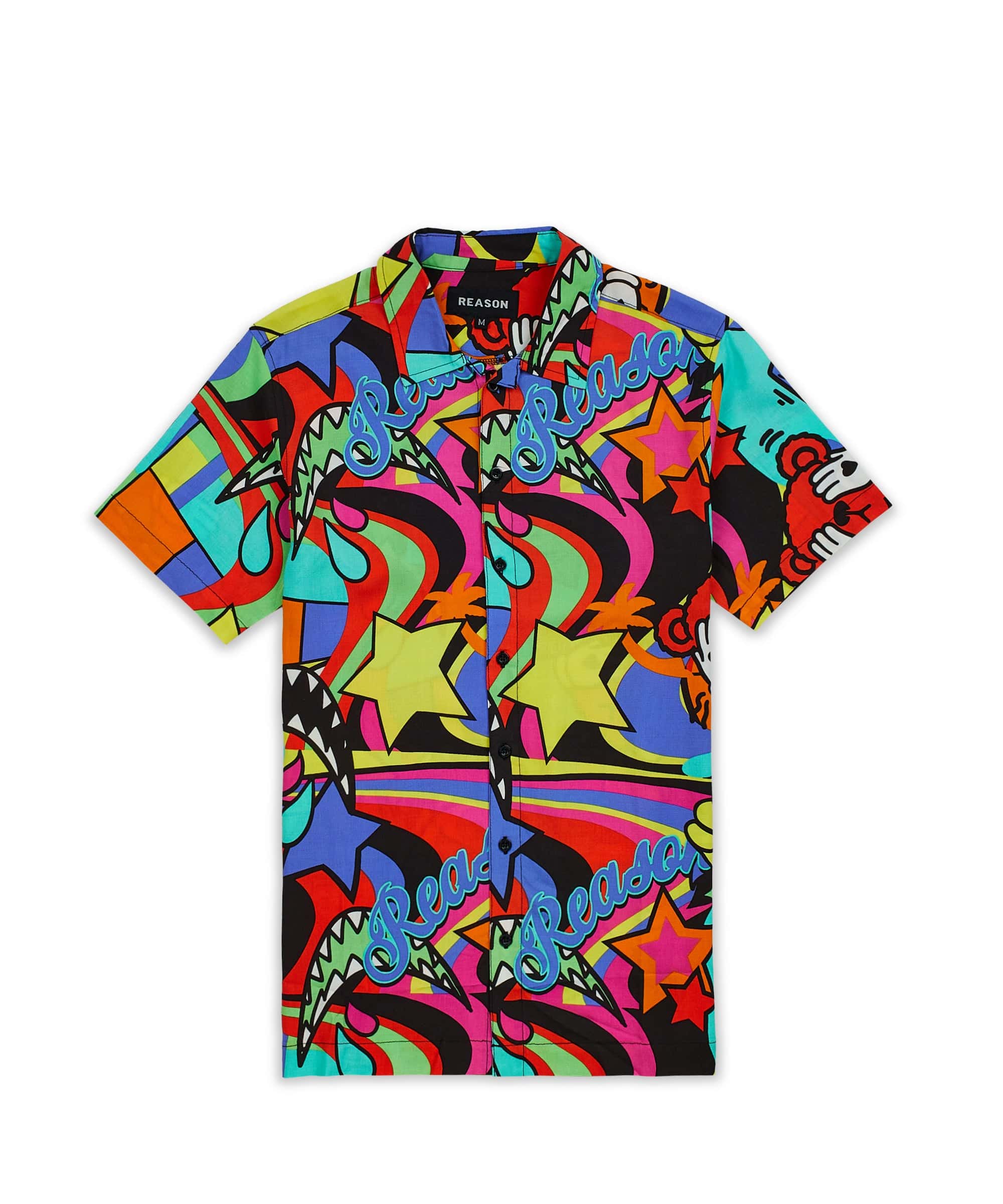 Trippy Star Allover Print Short Sleeve Shirt - Image 4