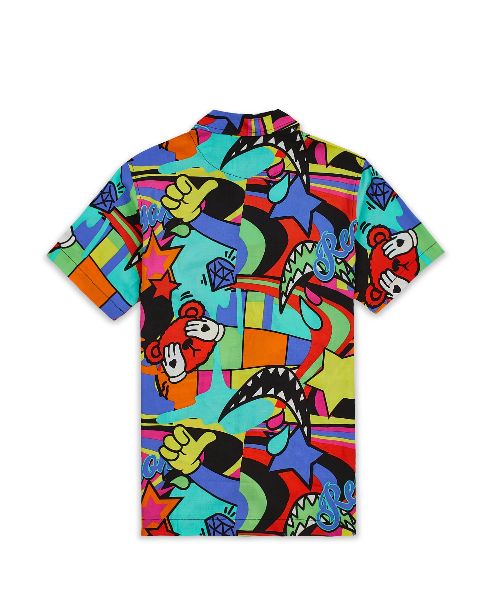 Trippy Star Allover Print Short Sleeve Shirt - Image 5