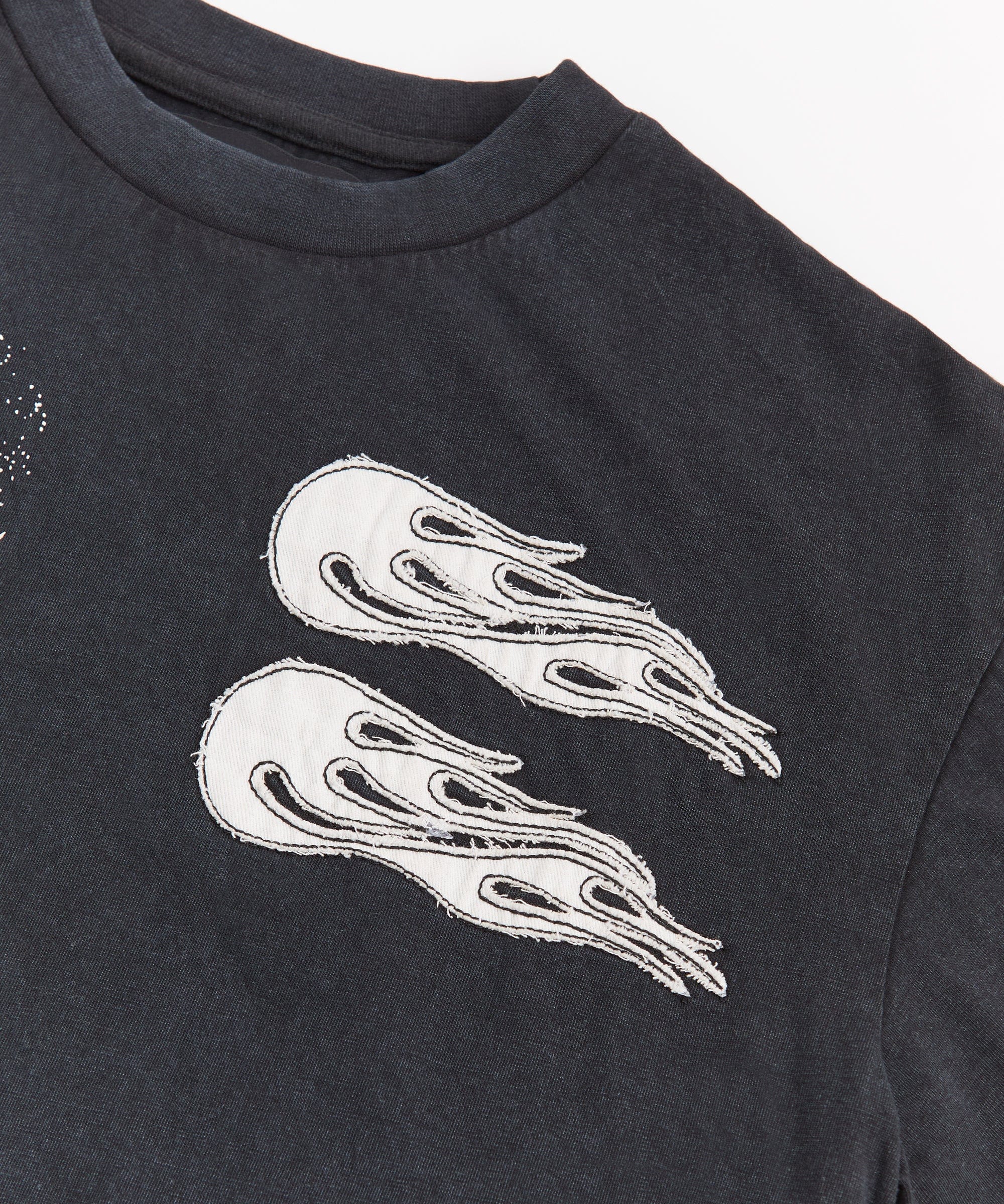 Trouble Applique Short Sleeve Tee - Black - Image 2