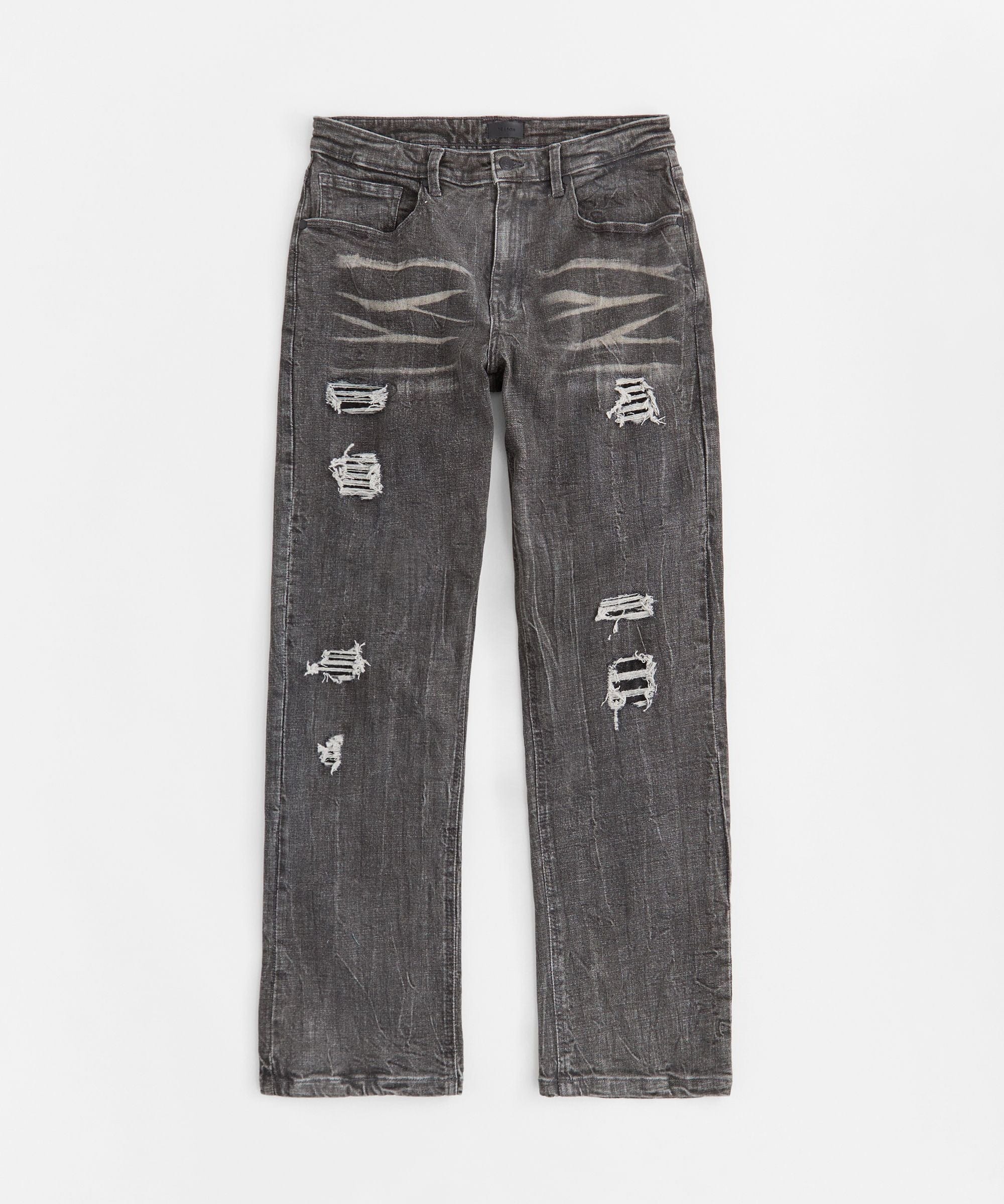 Washed Fleur Baggy Fit Denim Pant - Black - Image 2